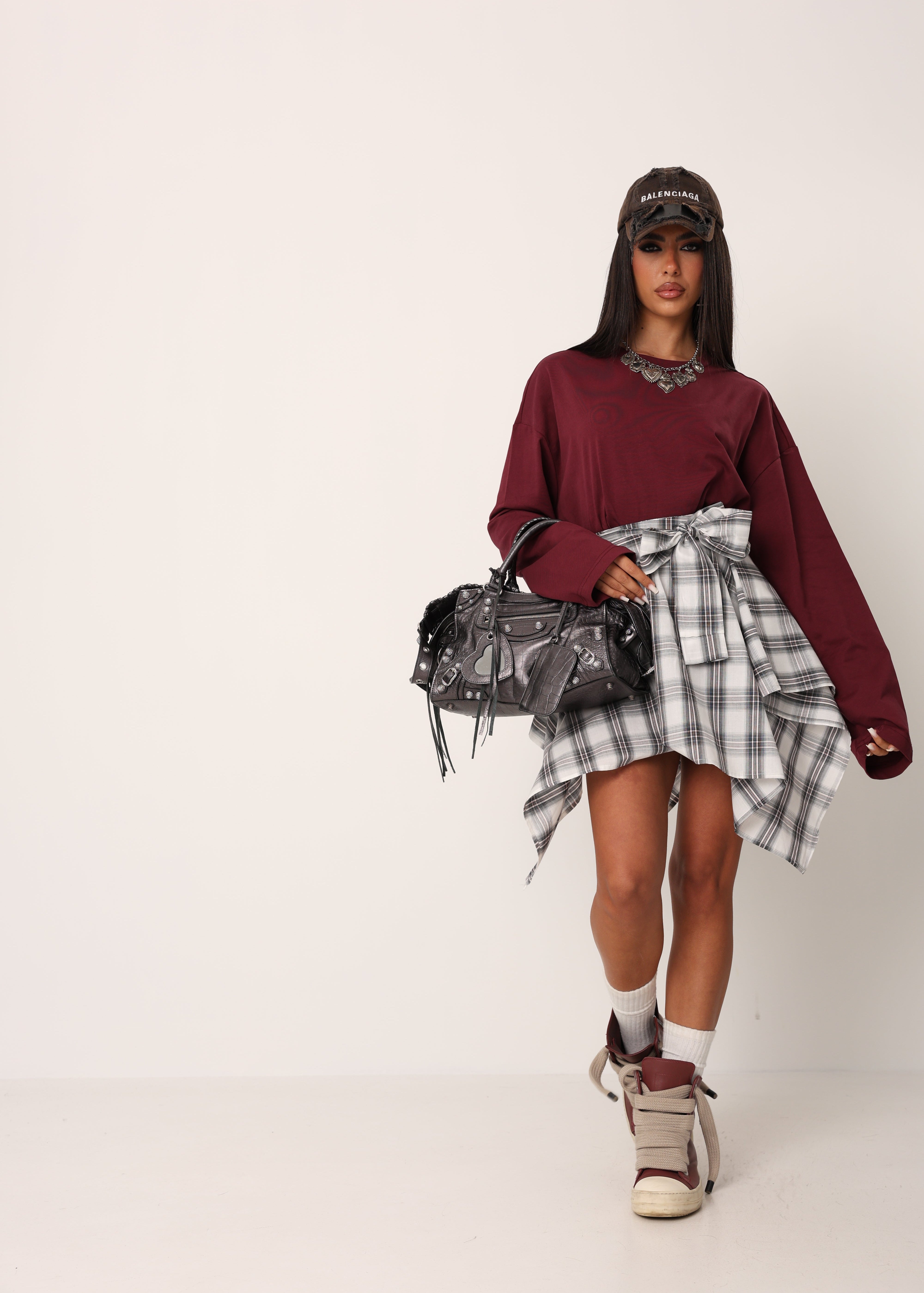 MAGLIA SPACCHETTI ARIA BORDEAUX