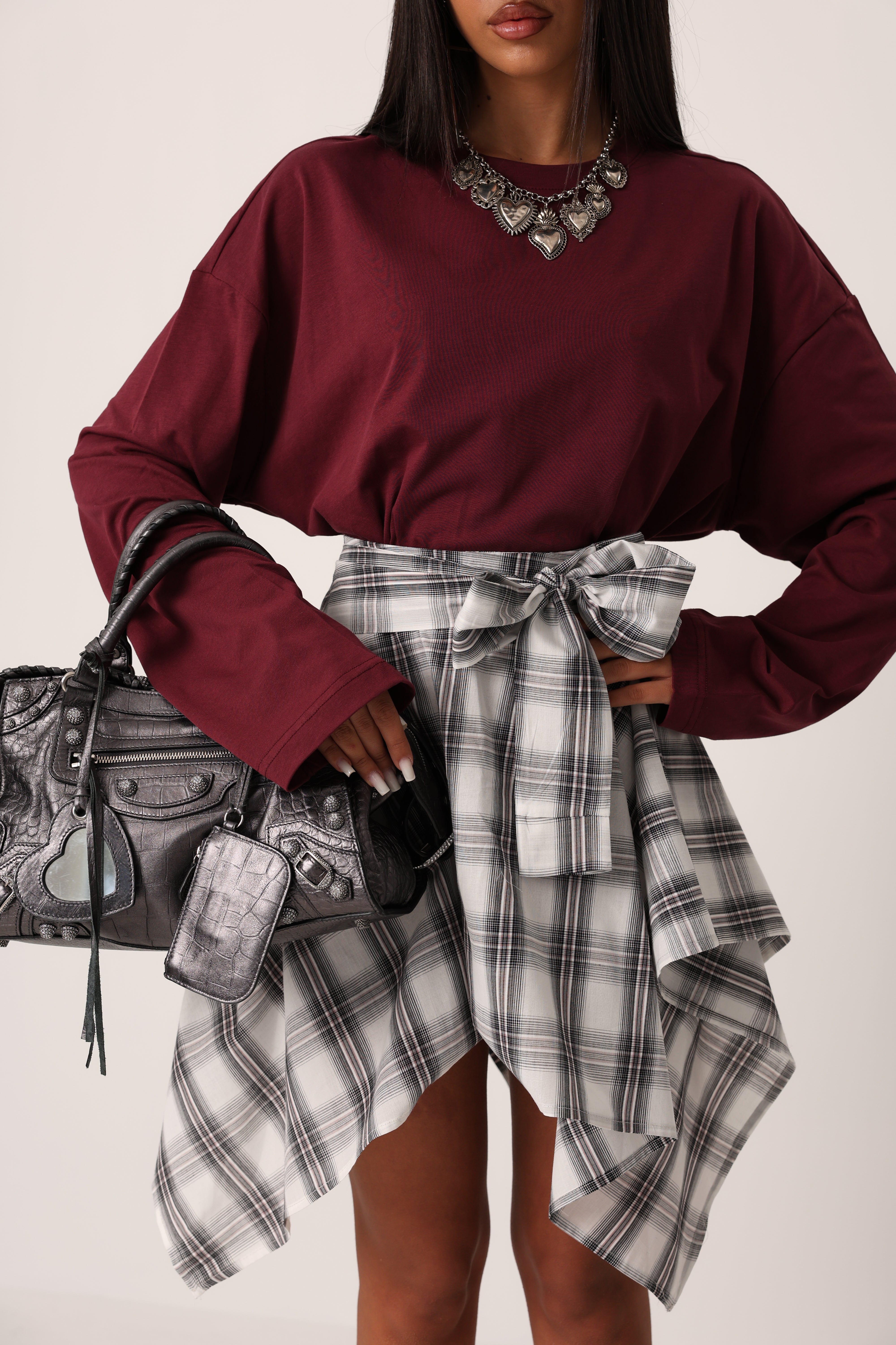 MAGLIA SPACCHETTI ARIA BORDEAUX
