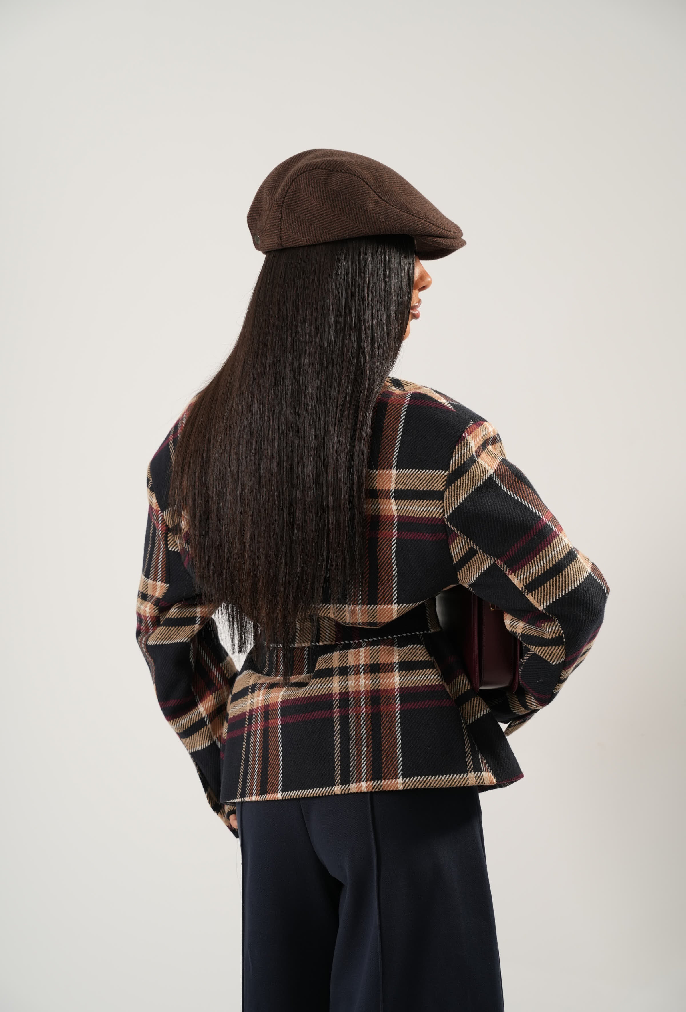 CAPPOTTO TARTAN SHAWE BLU NOTTE BY LUMINA