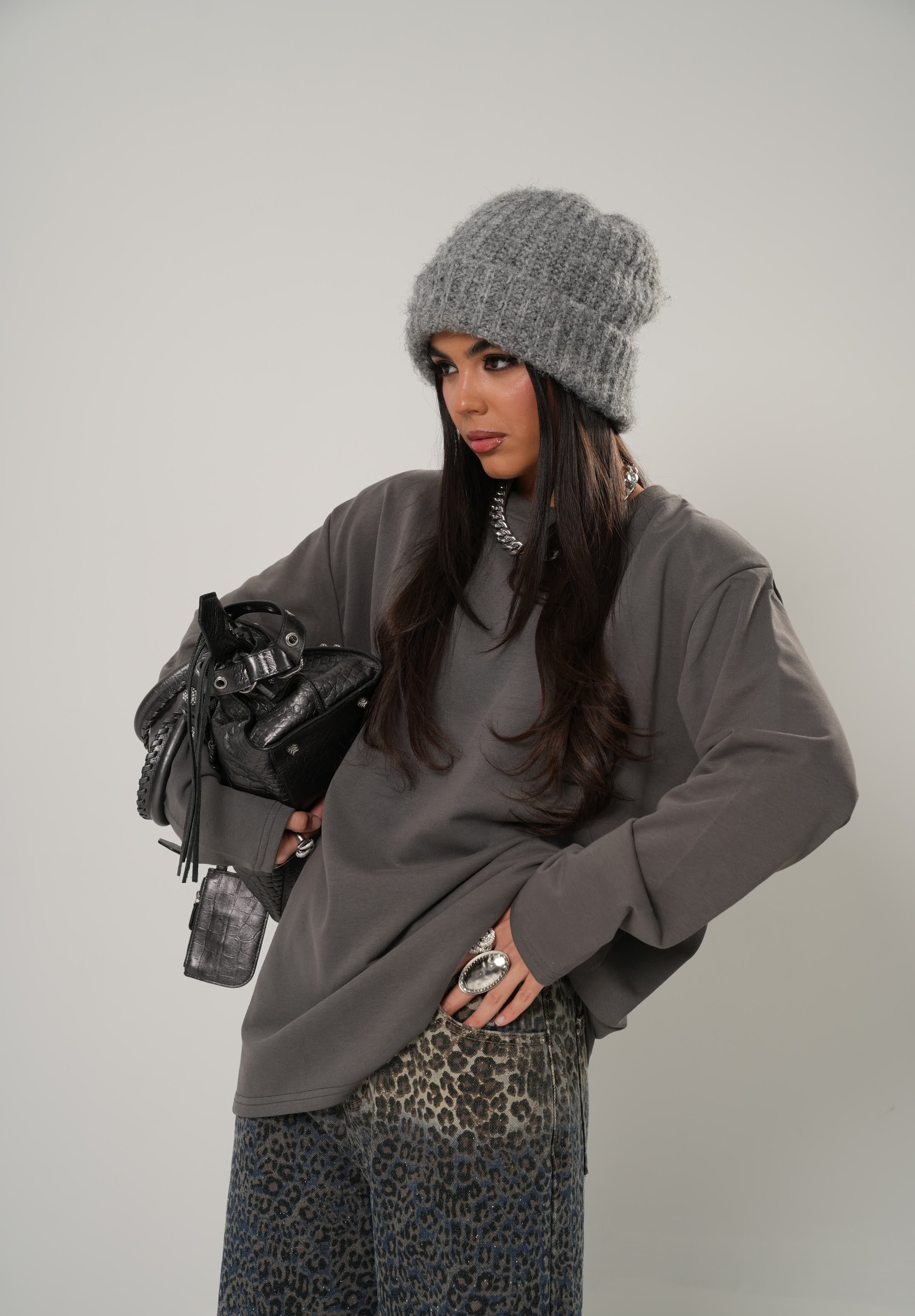 MAGLIA SPALLINE MAIKA GRIGIA