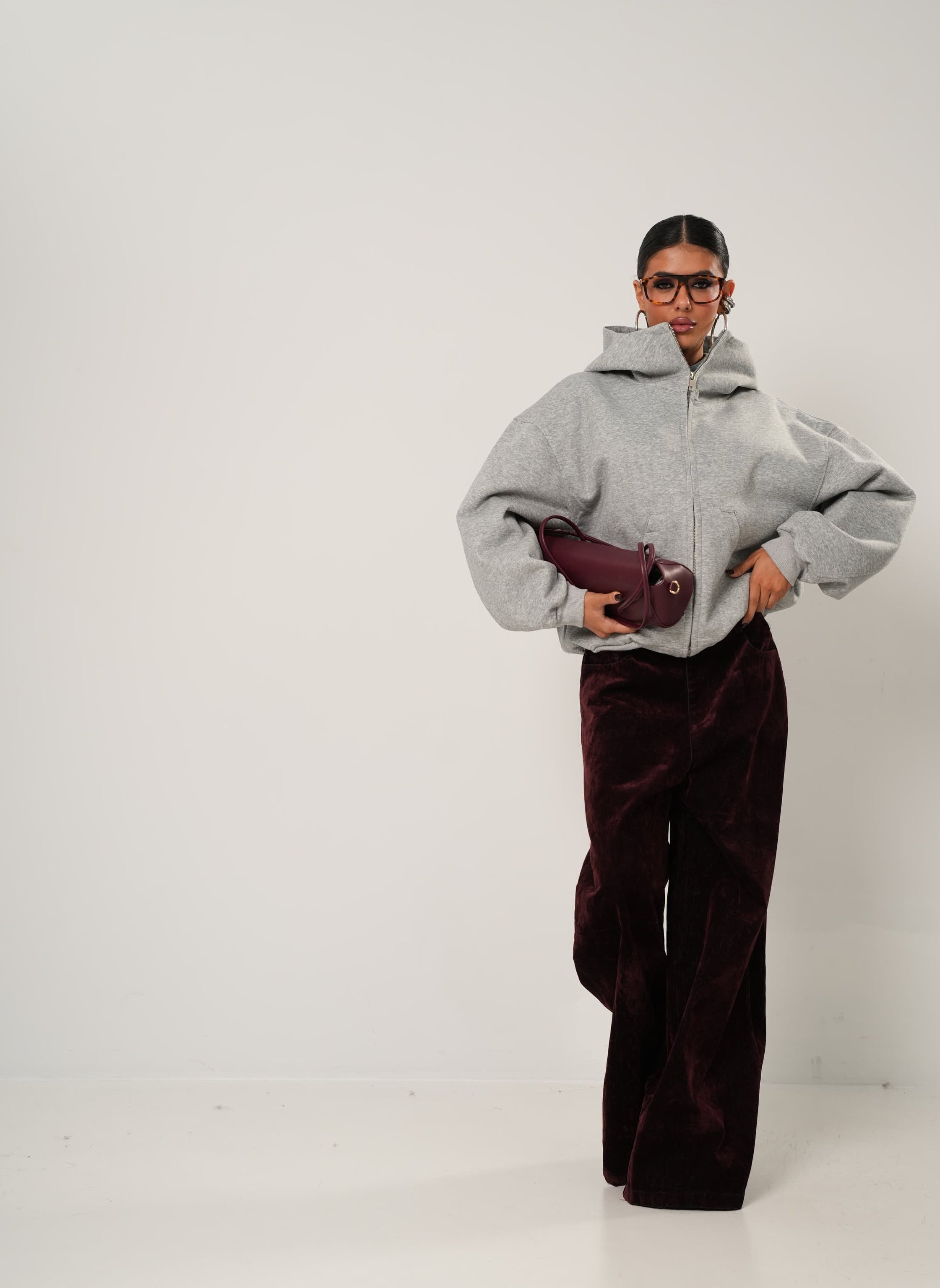 JEANS VELLUTO ELOWEN BORDEAUX