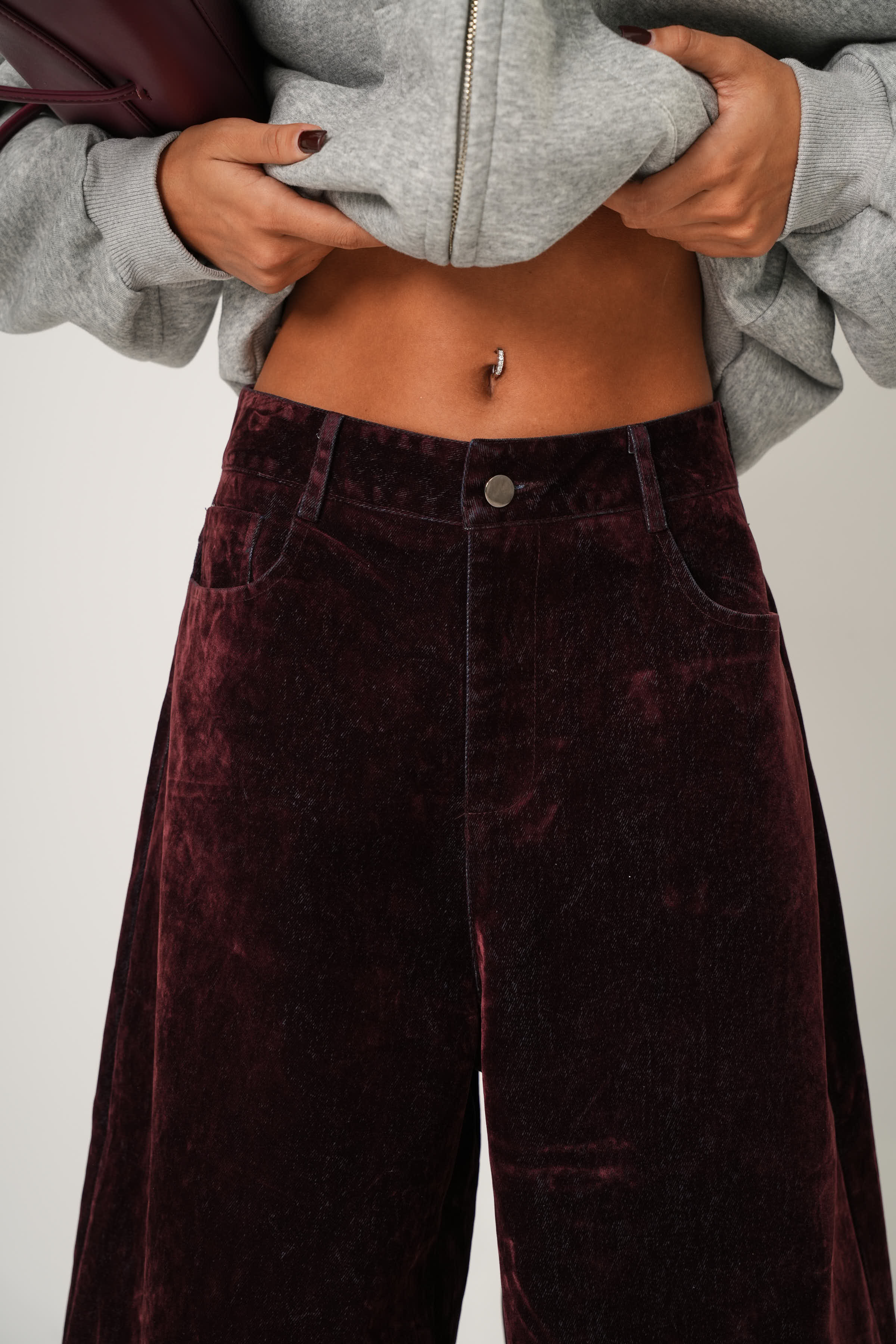 JEANS VELLUTO ELOWEN BORDEAUX