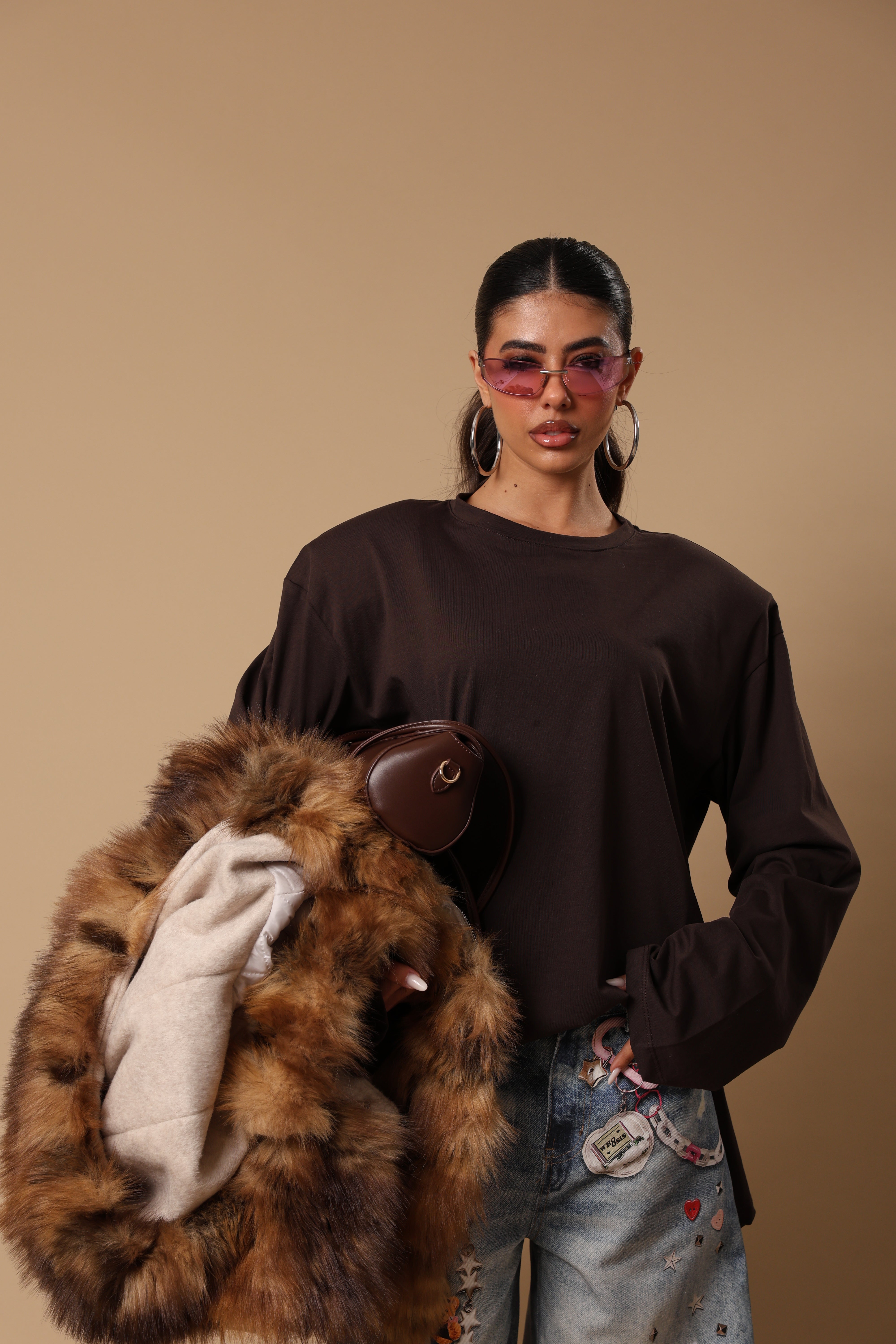 MAGLIA SPALLINE ZAYN MARRONE