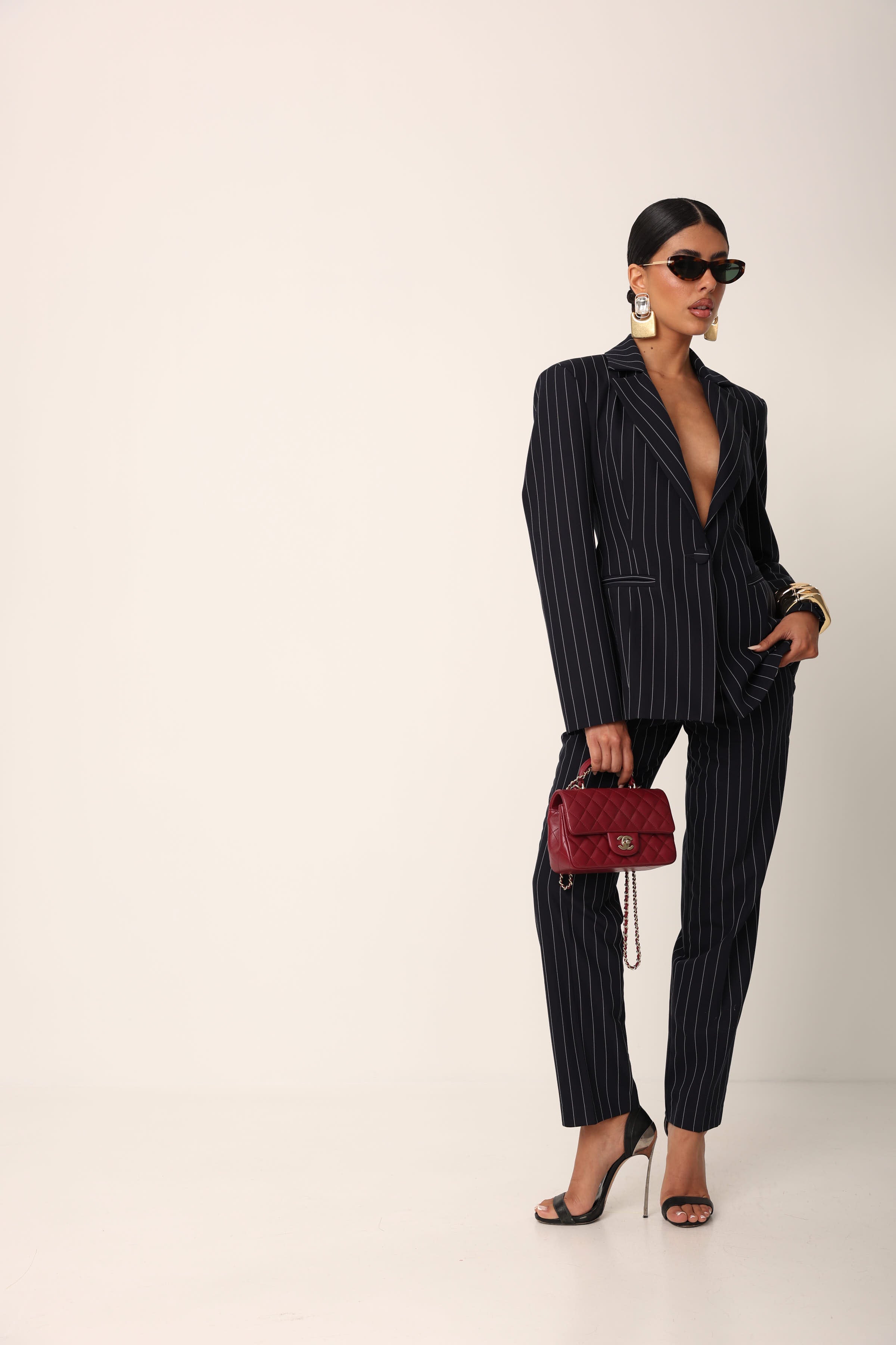 BLAZER GESSATO ILEANA BLU BY MARZIA MANGO
