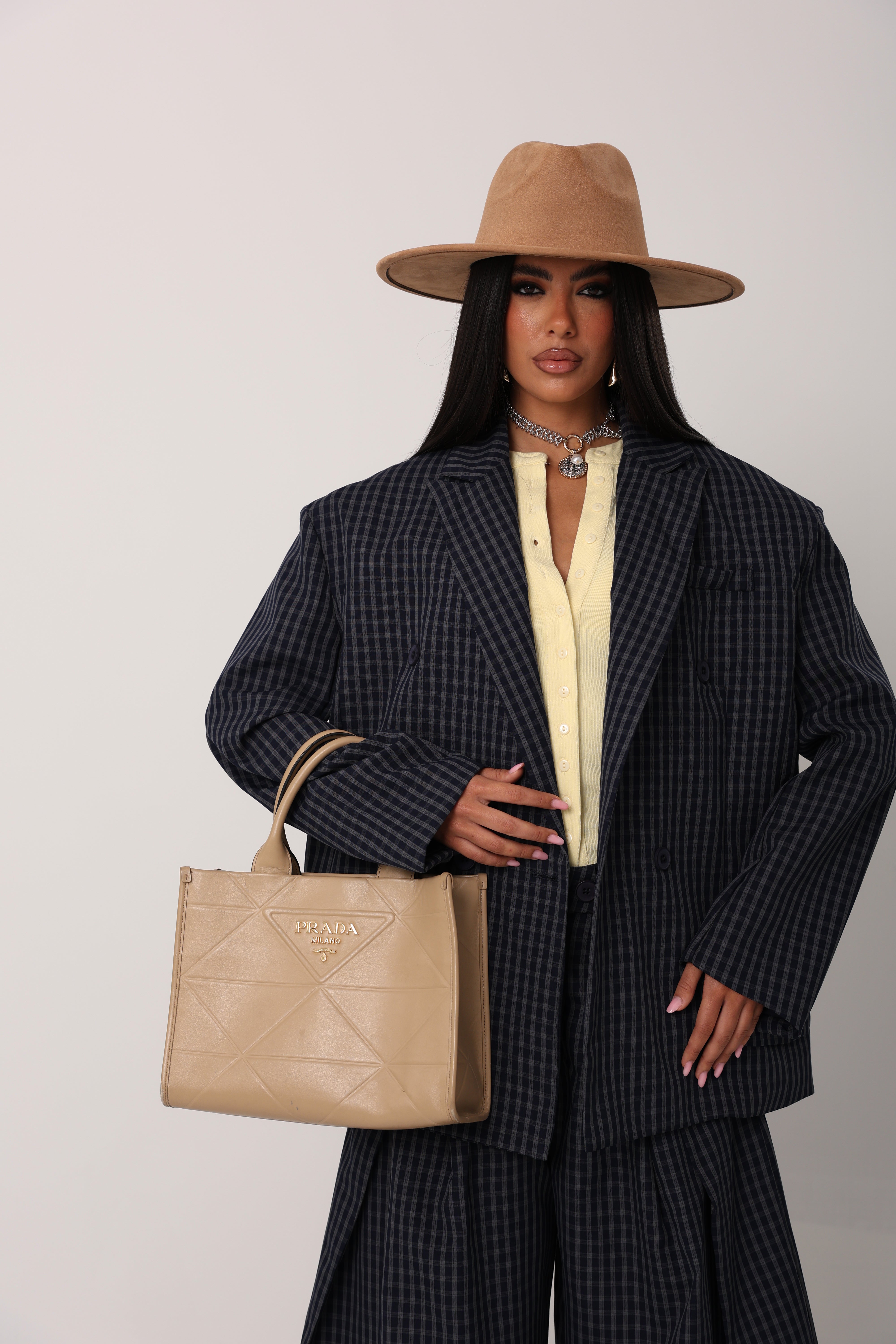 BLAZER QUADRI SHELIA BLU