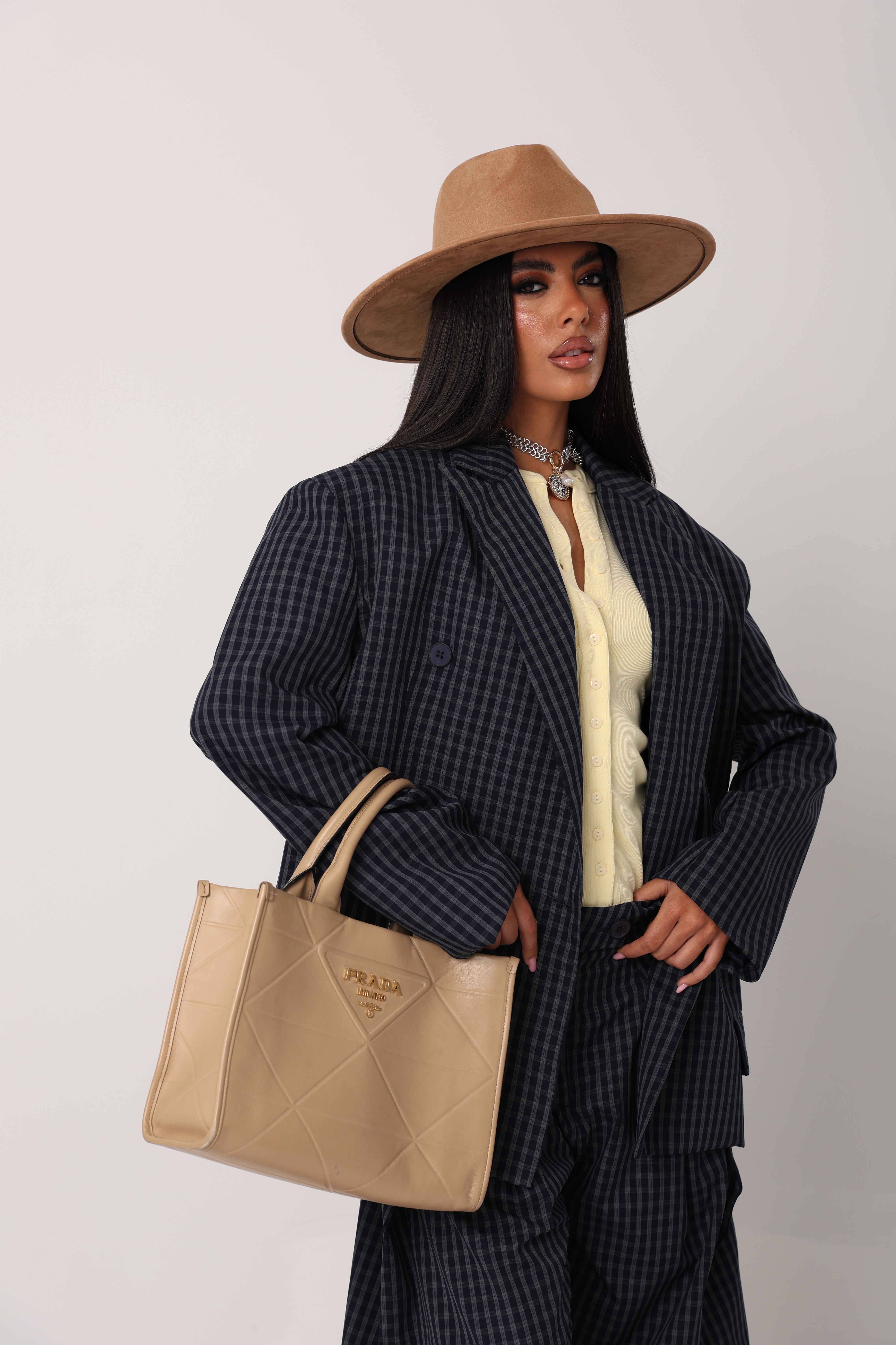 BLAZER QUADRI SHELIA BLU