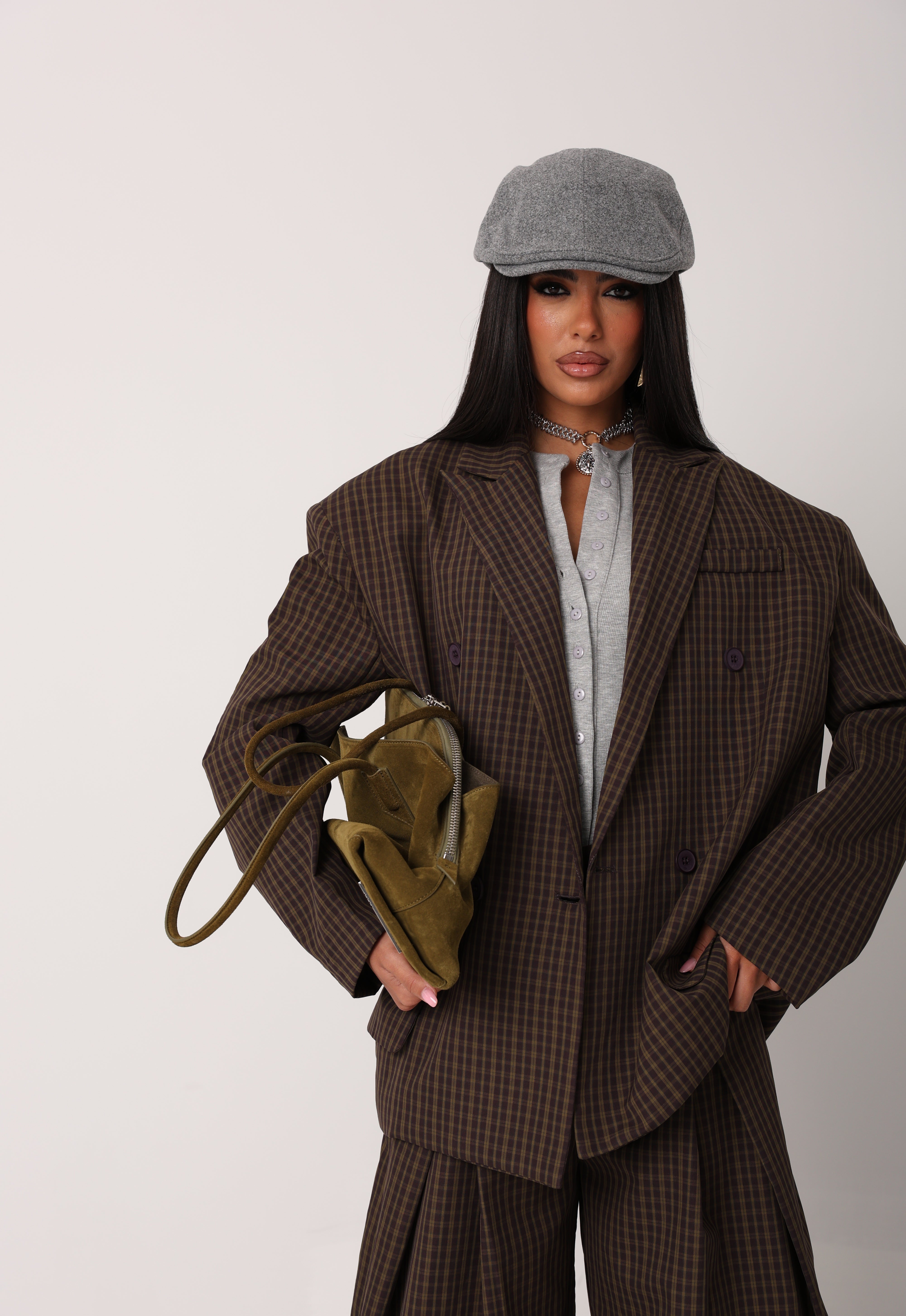 BLAZER QUADRI SHELIA VINO/VERDE