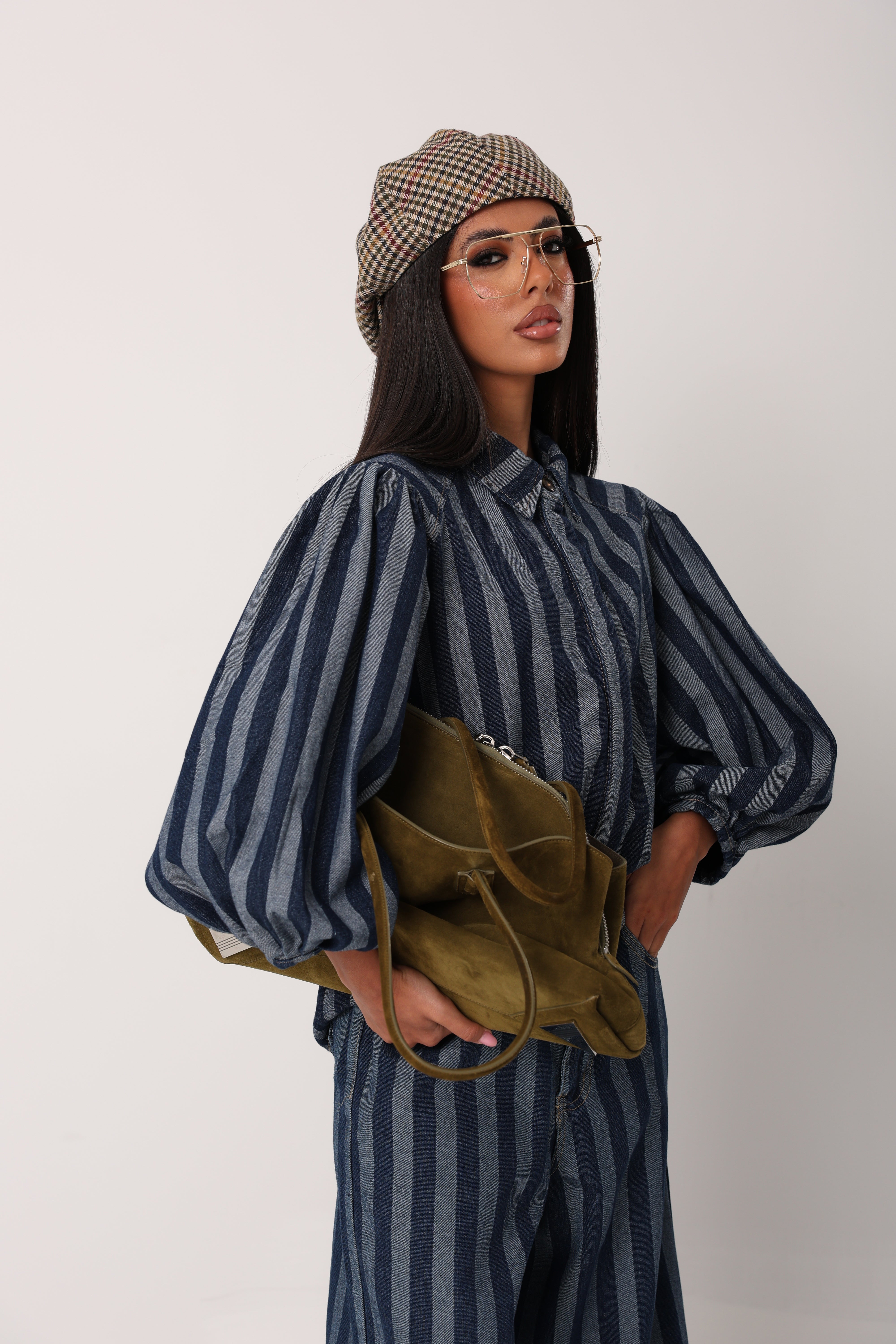 CAMICIA MANICHE SBUFFO MELBA RIGHE