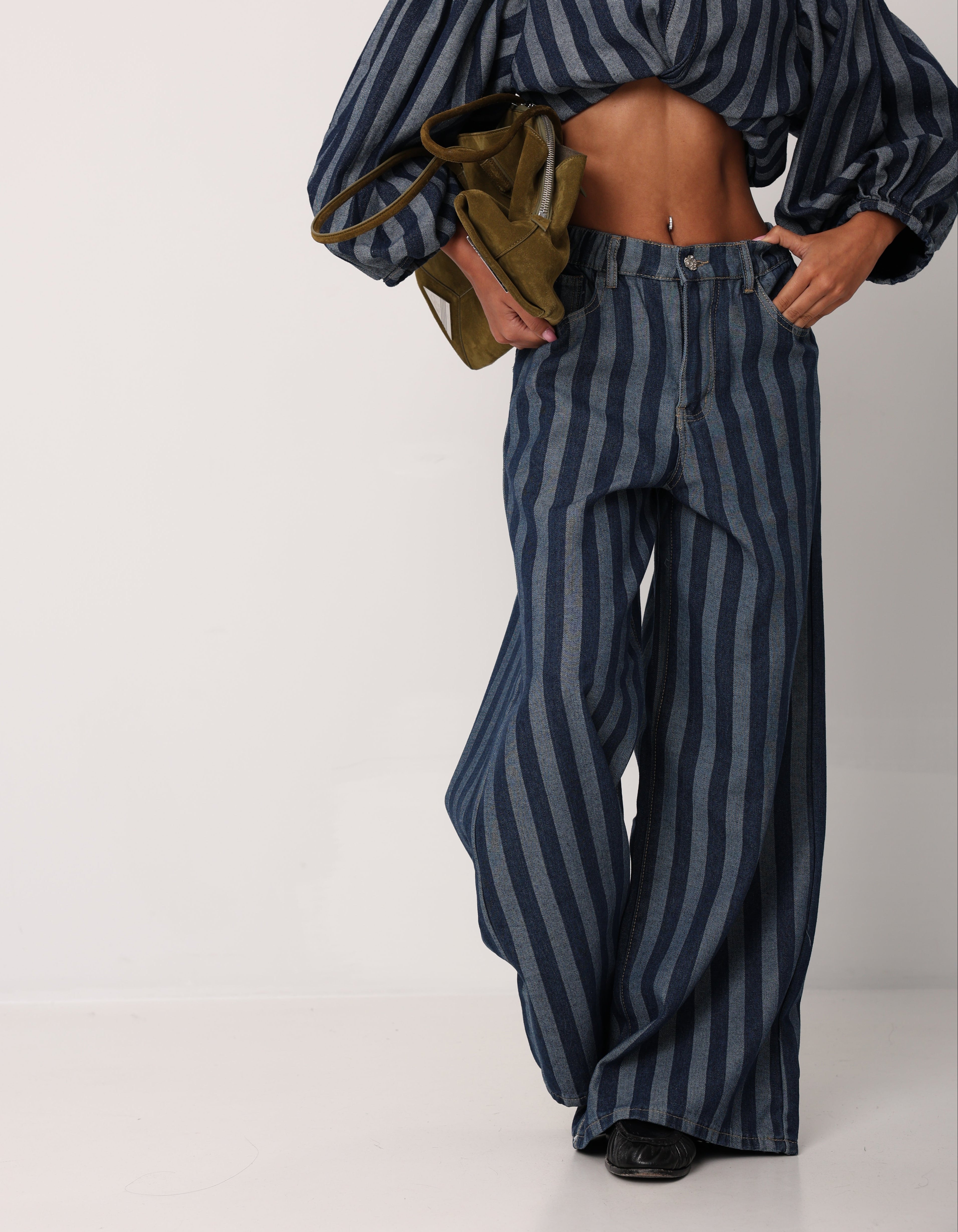 PANTALONI RIGHE MELANIE DENIM