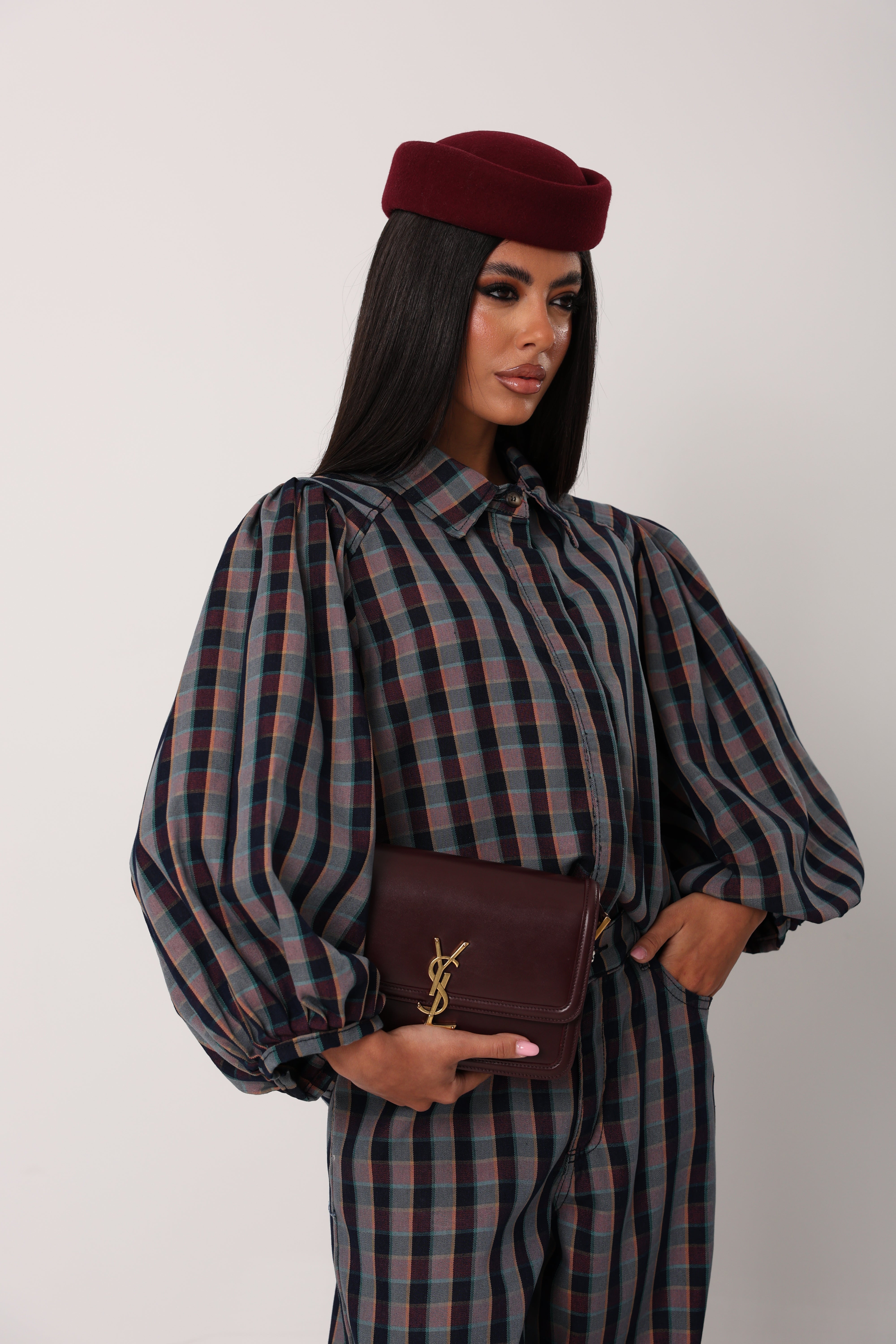 CAMICIA MANICHE SBUFFO MARYAN QUADRETTI