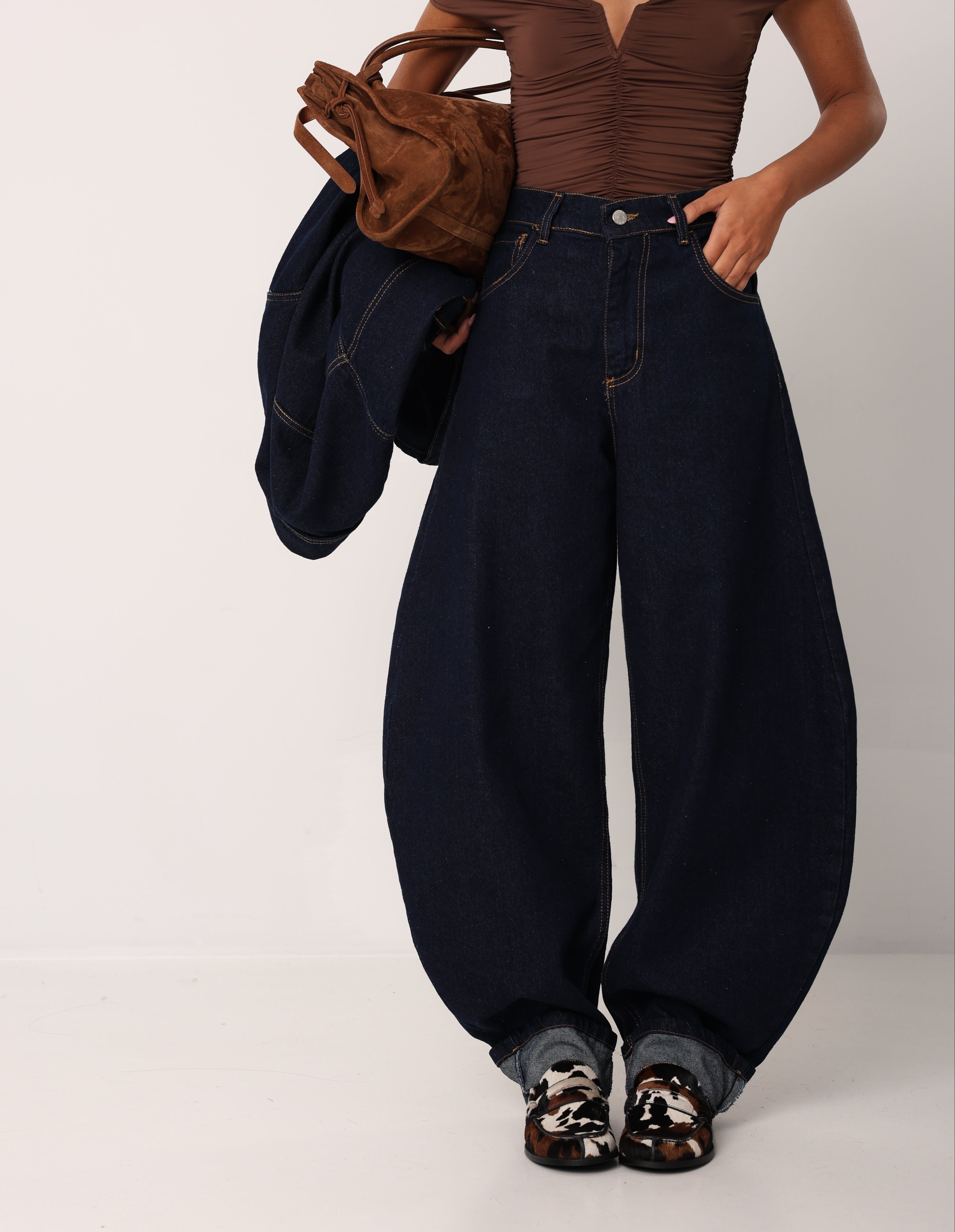 JEANS BALLOON CAROLINA DENIM SCURO