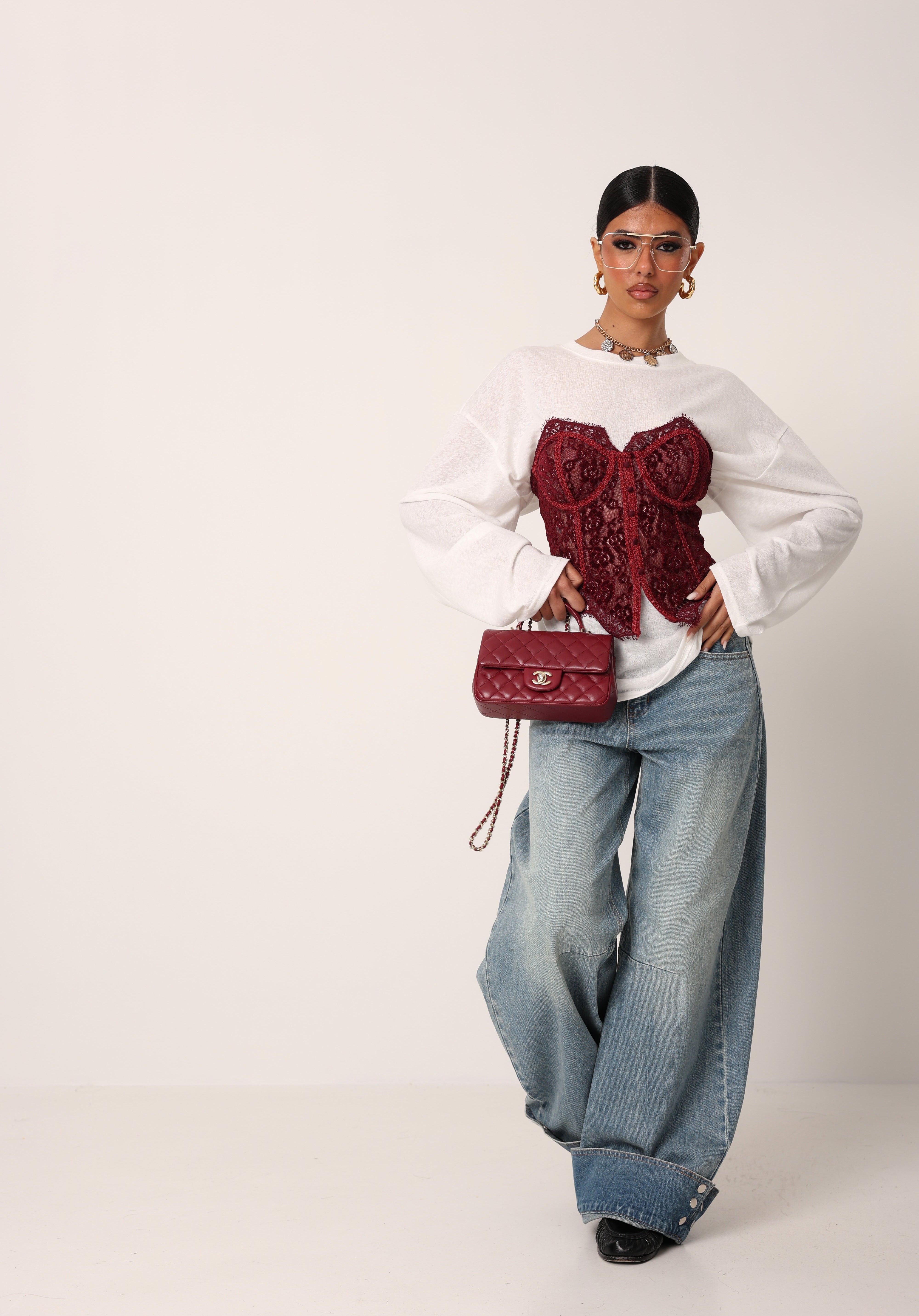 CORPETTO RICAMI CHARLOTTE BORDEAUX