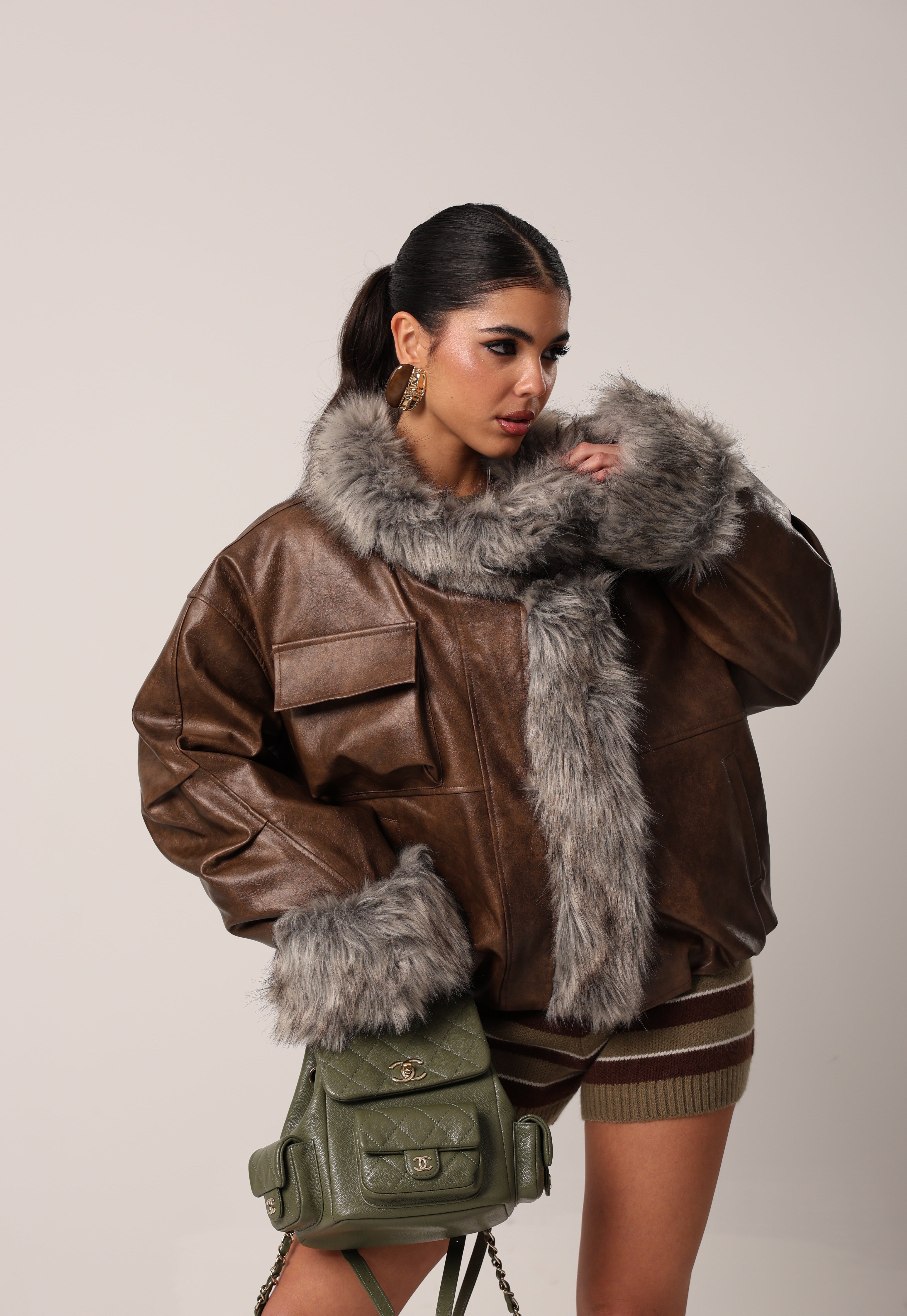 GIUBBINO ECOPELLE ST. MORITZ MARRONE