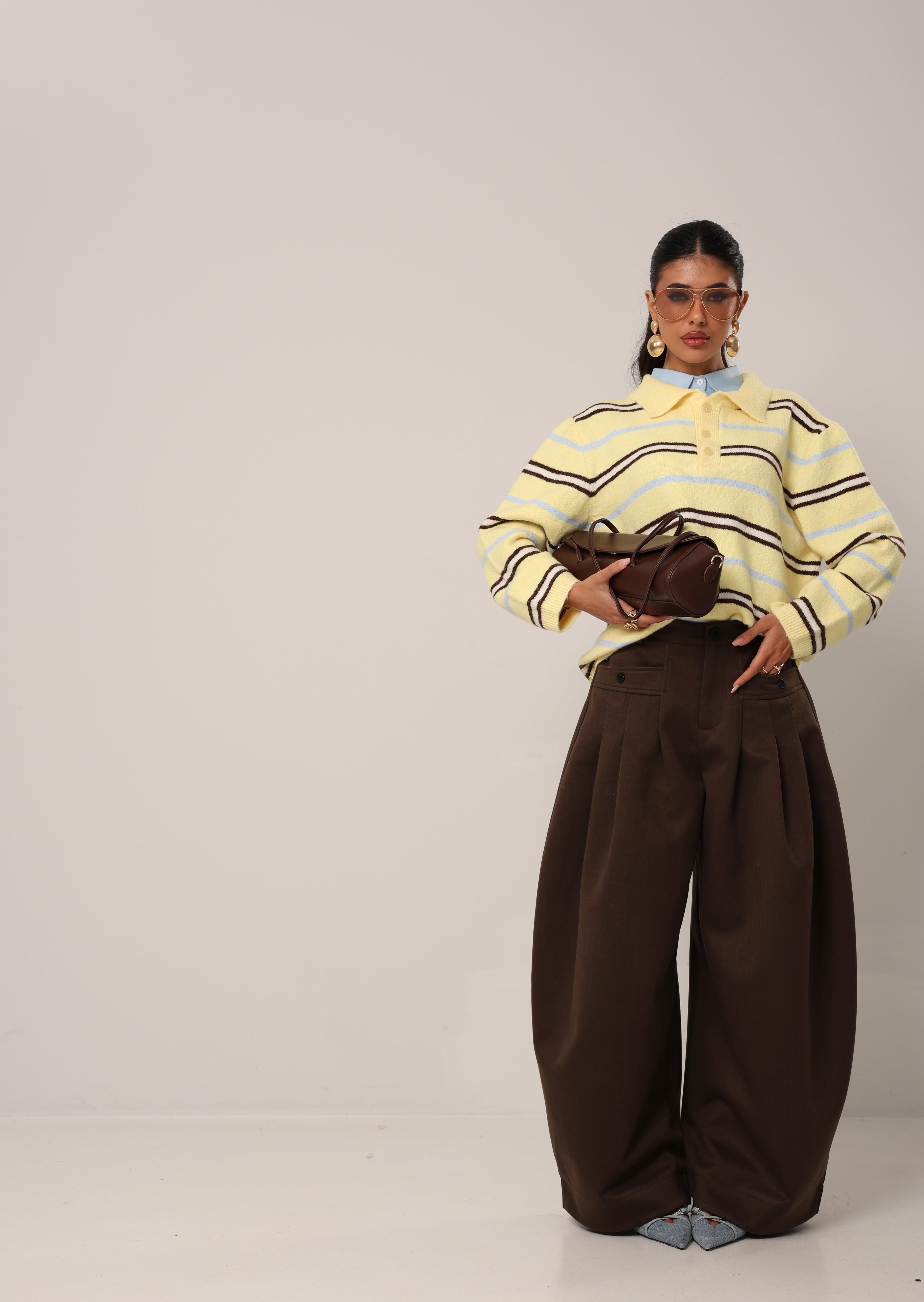 PANTALONI BALLOON NYRIA MARRONI