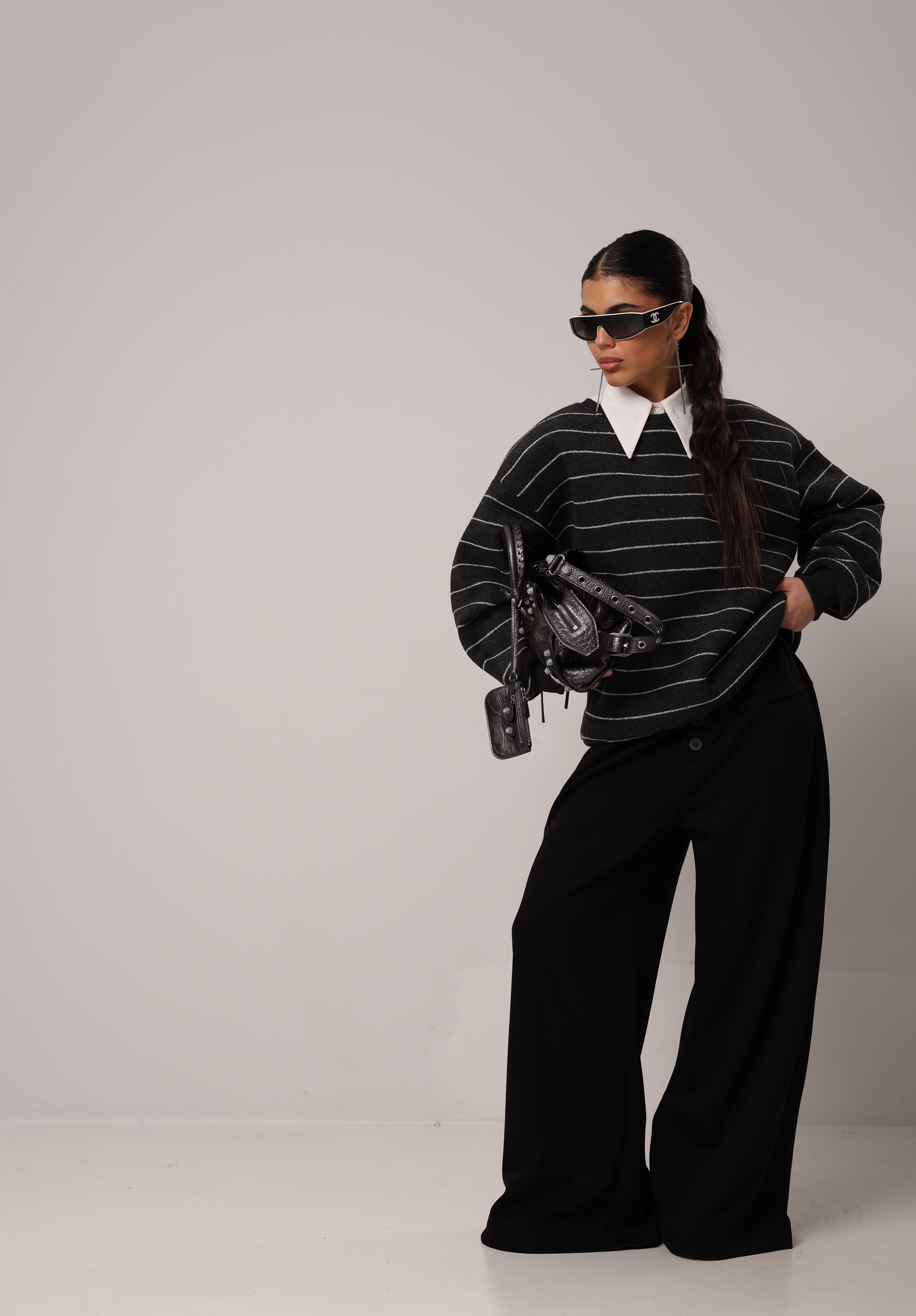 FELPA RIGHE SEVILLE GRIGIO ANTRACITE