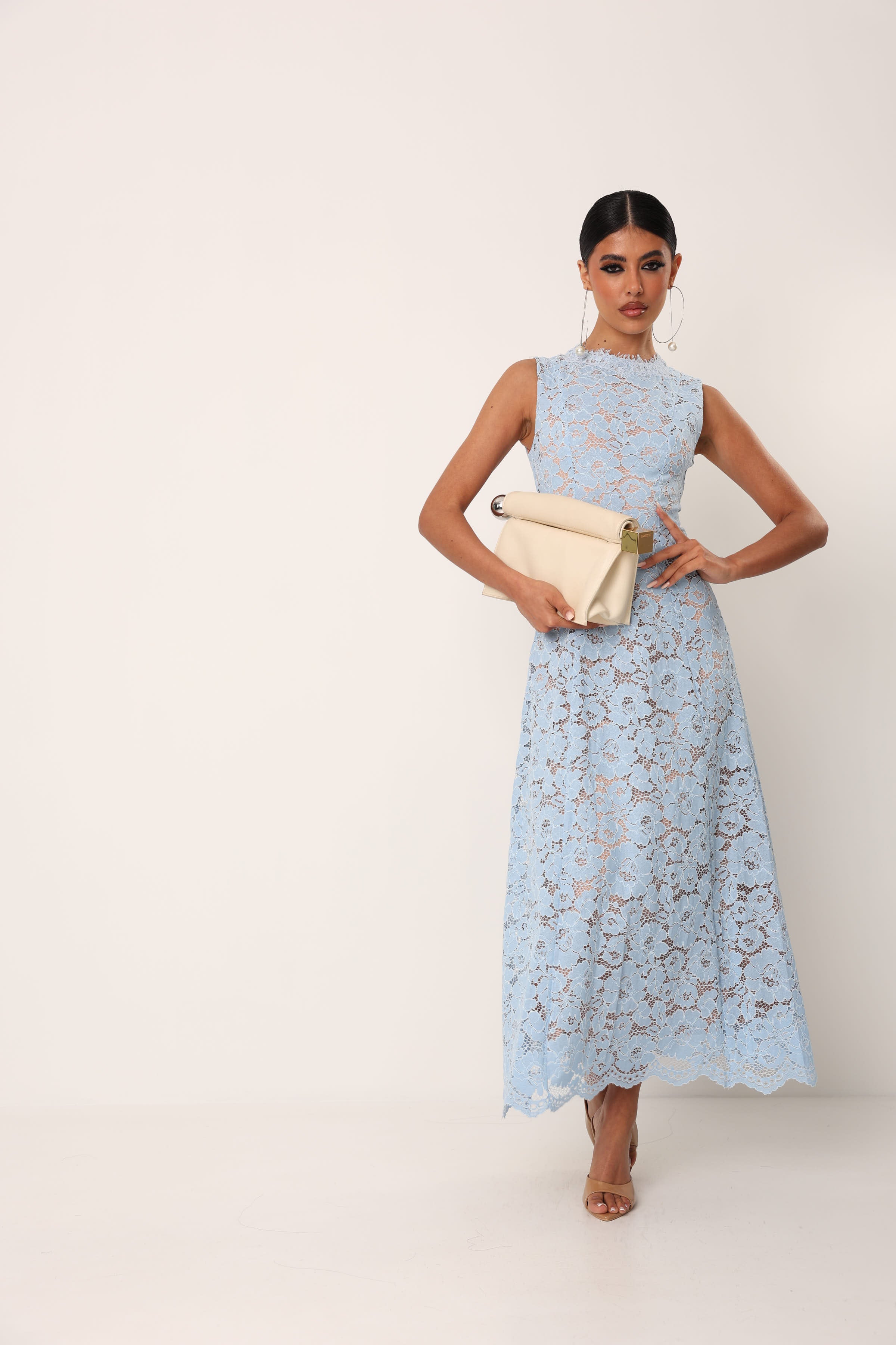 VESTITO PIZZO DELFI AZZURRO