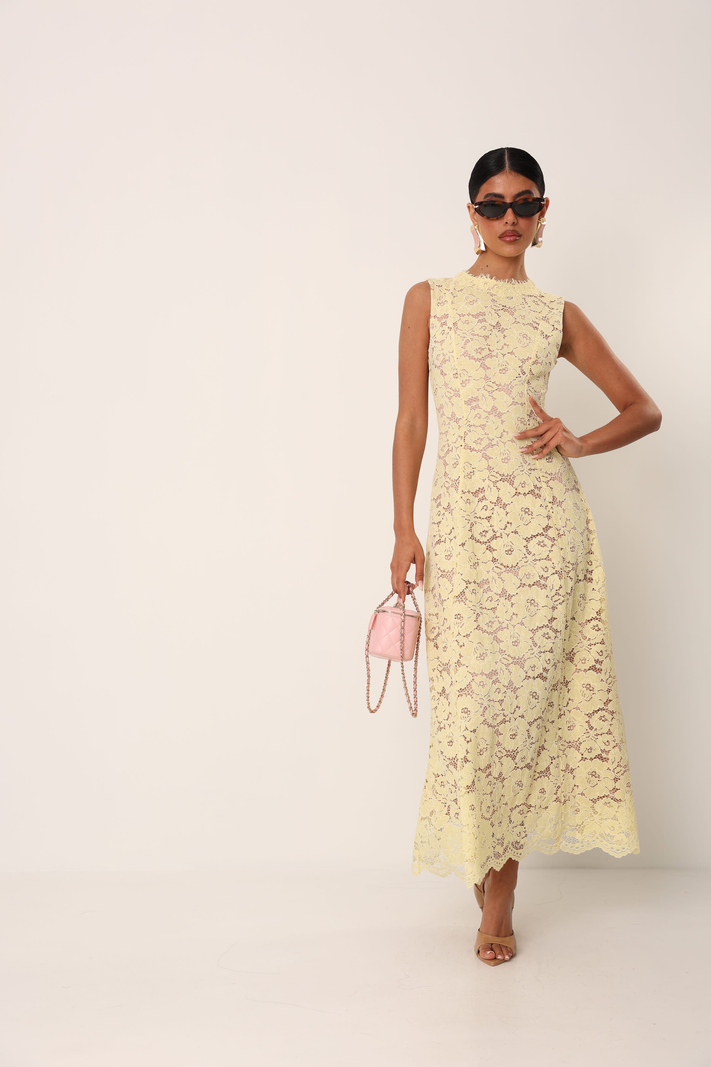 VESTITO PIZZO DELFI GIALLO