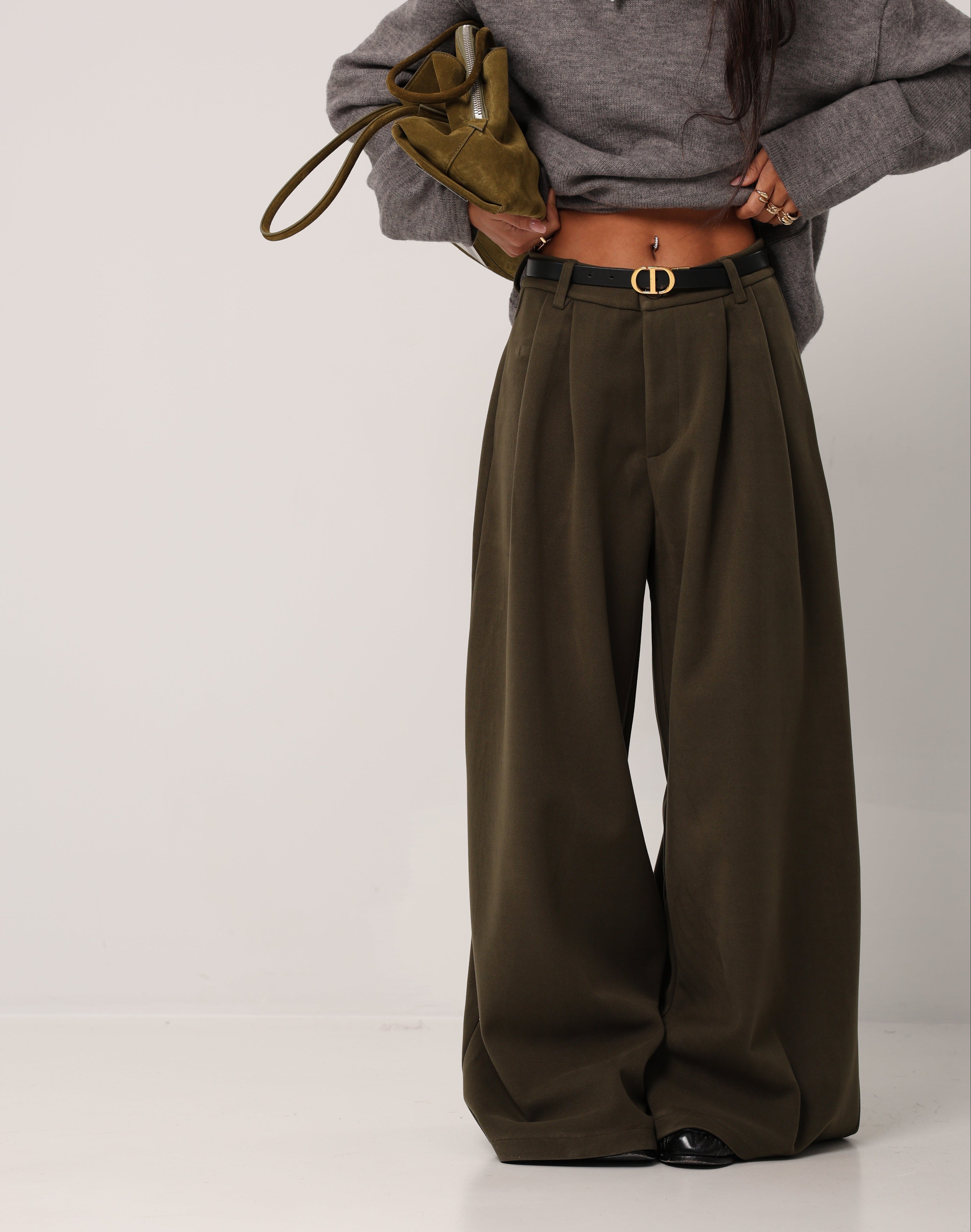 PANTALONI PINCES MARILEN VERDI