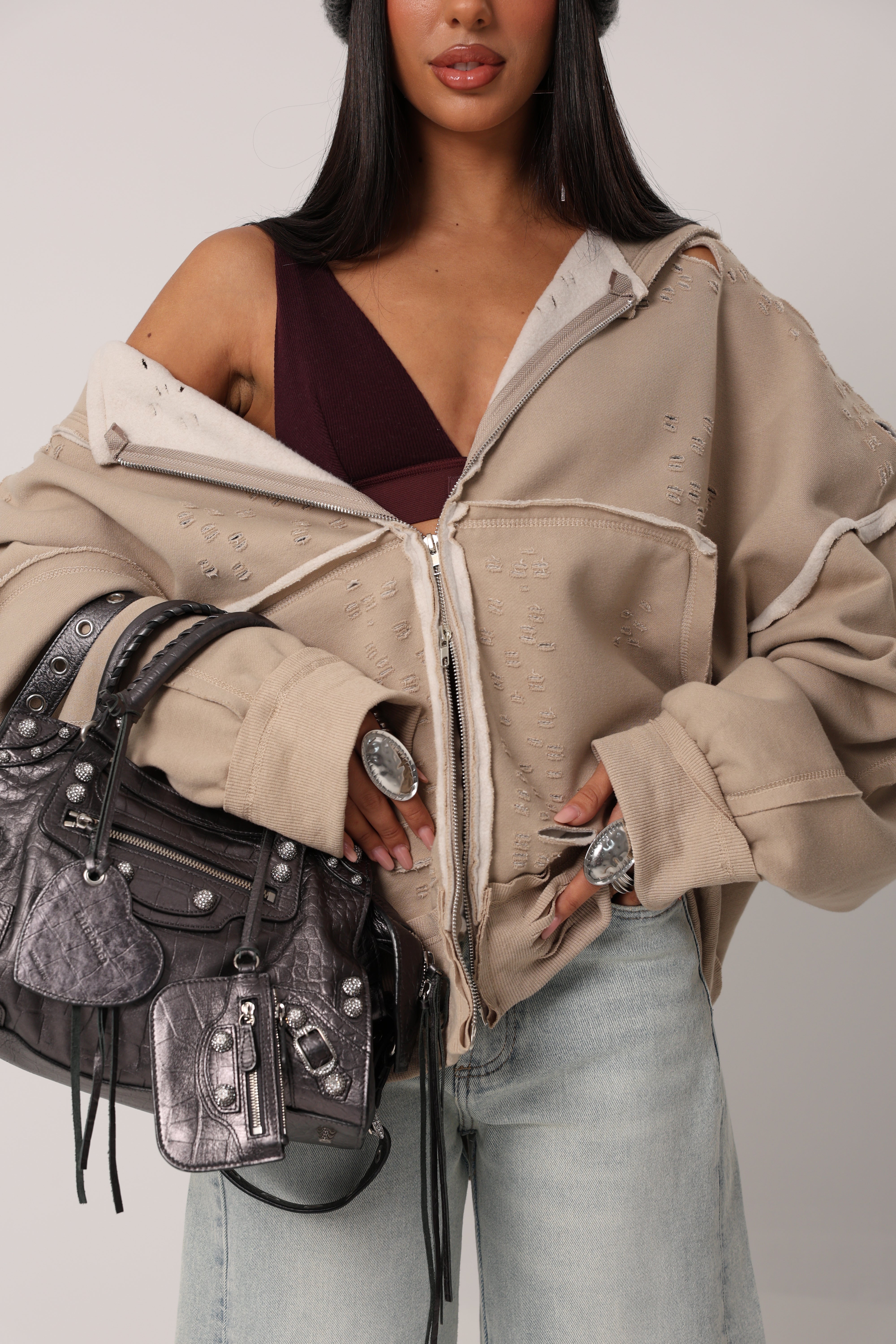 FELPA ROTTURE HURY BEIGE