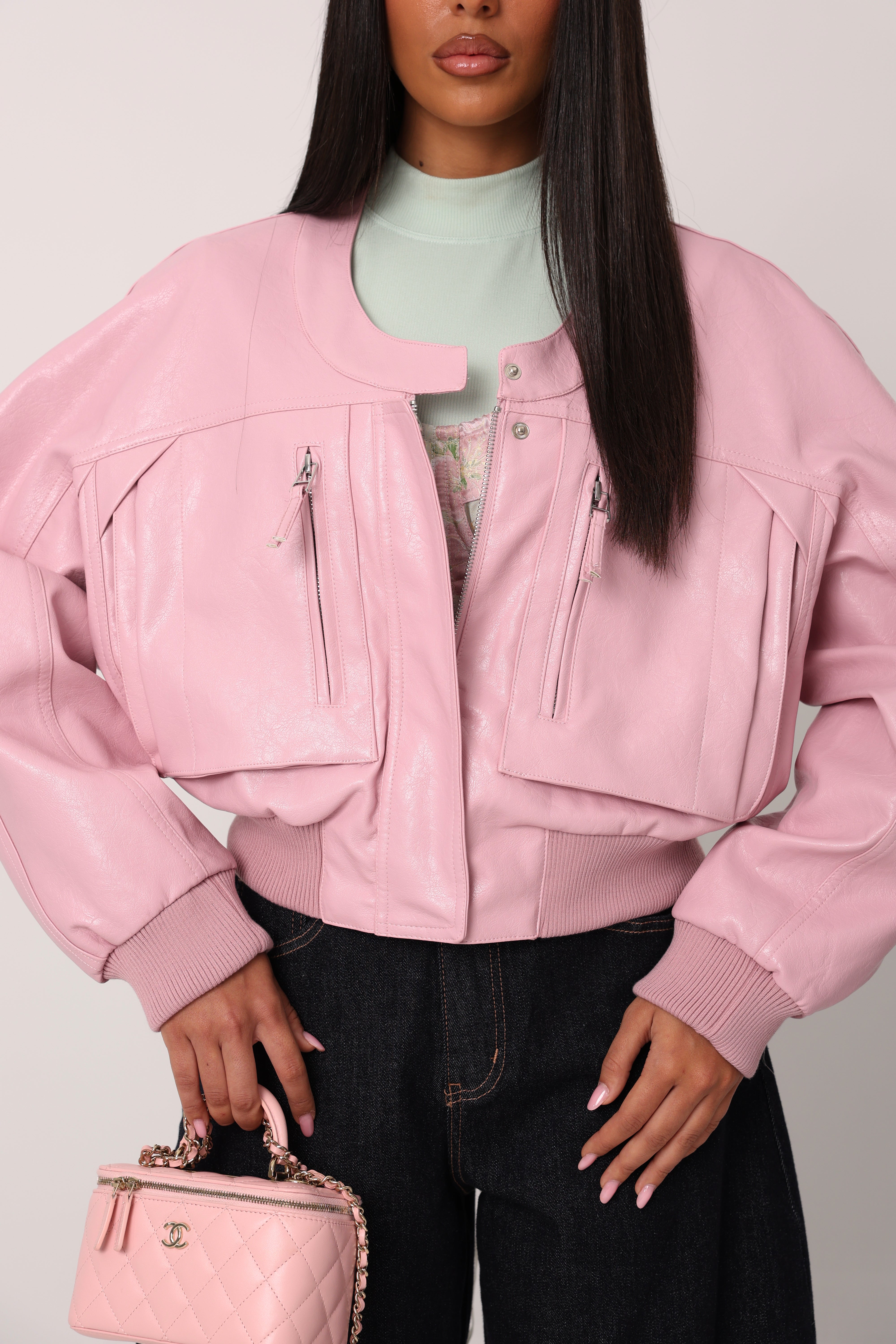 BOMBER ECOPELLE DITRA ROSA