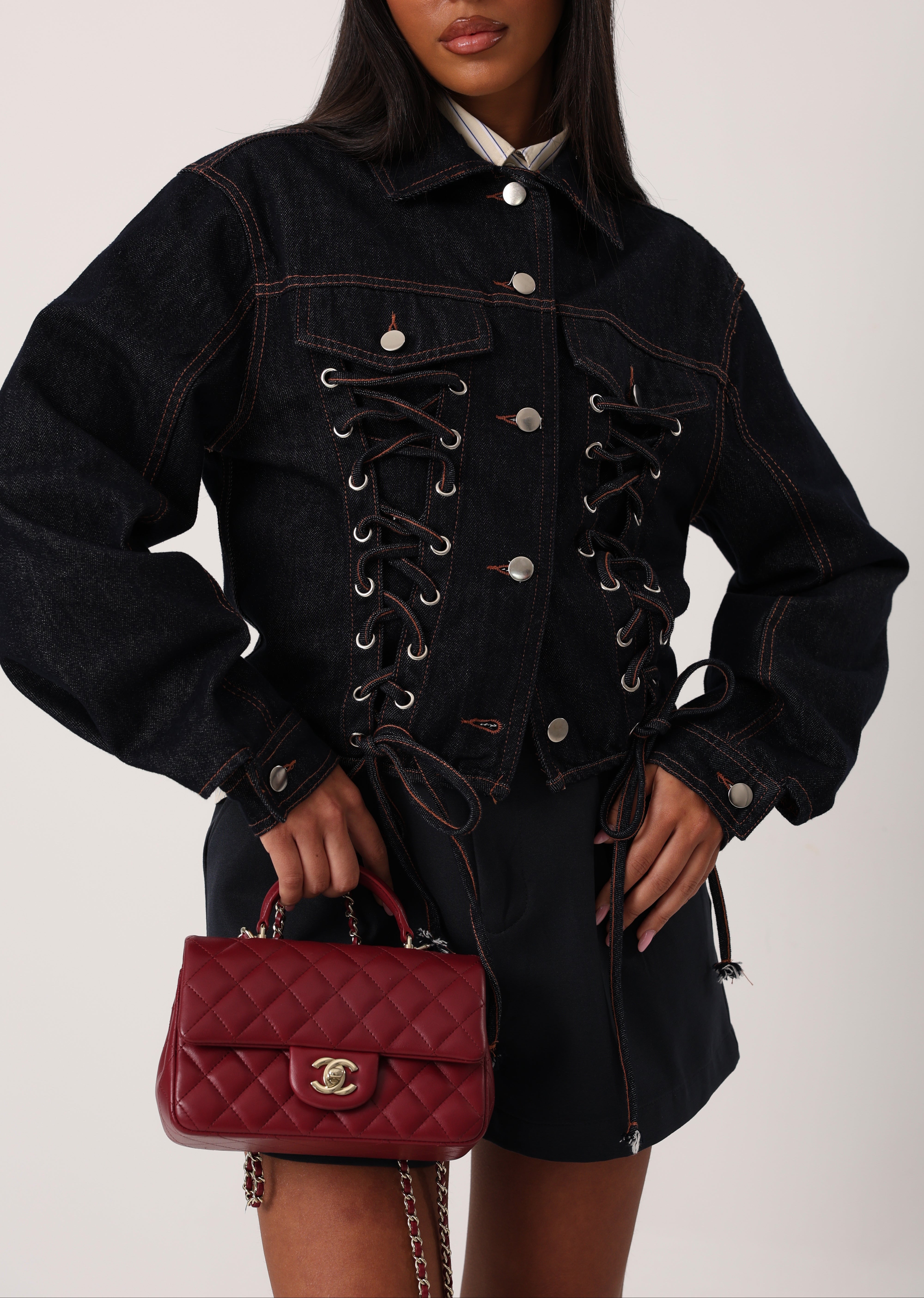 GIACCA STRINGHE ONDRA DENIM SCURO