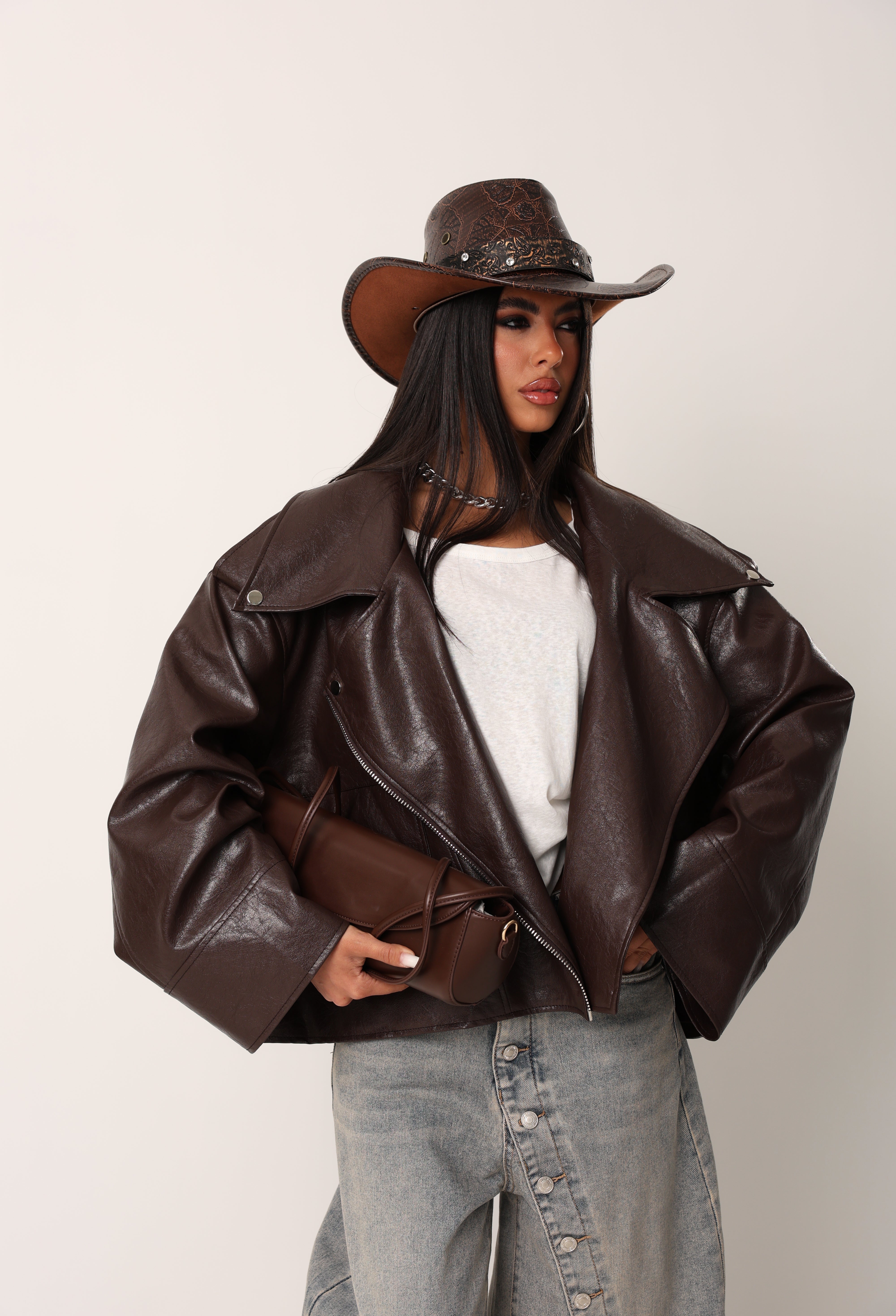 CHIODO ECOPELLE WEEK MARRONE