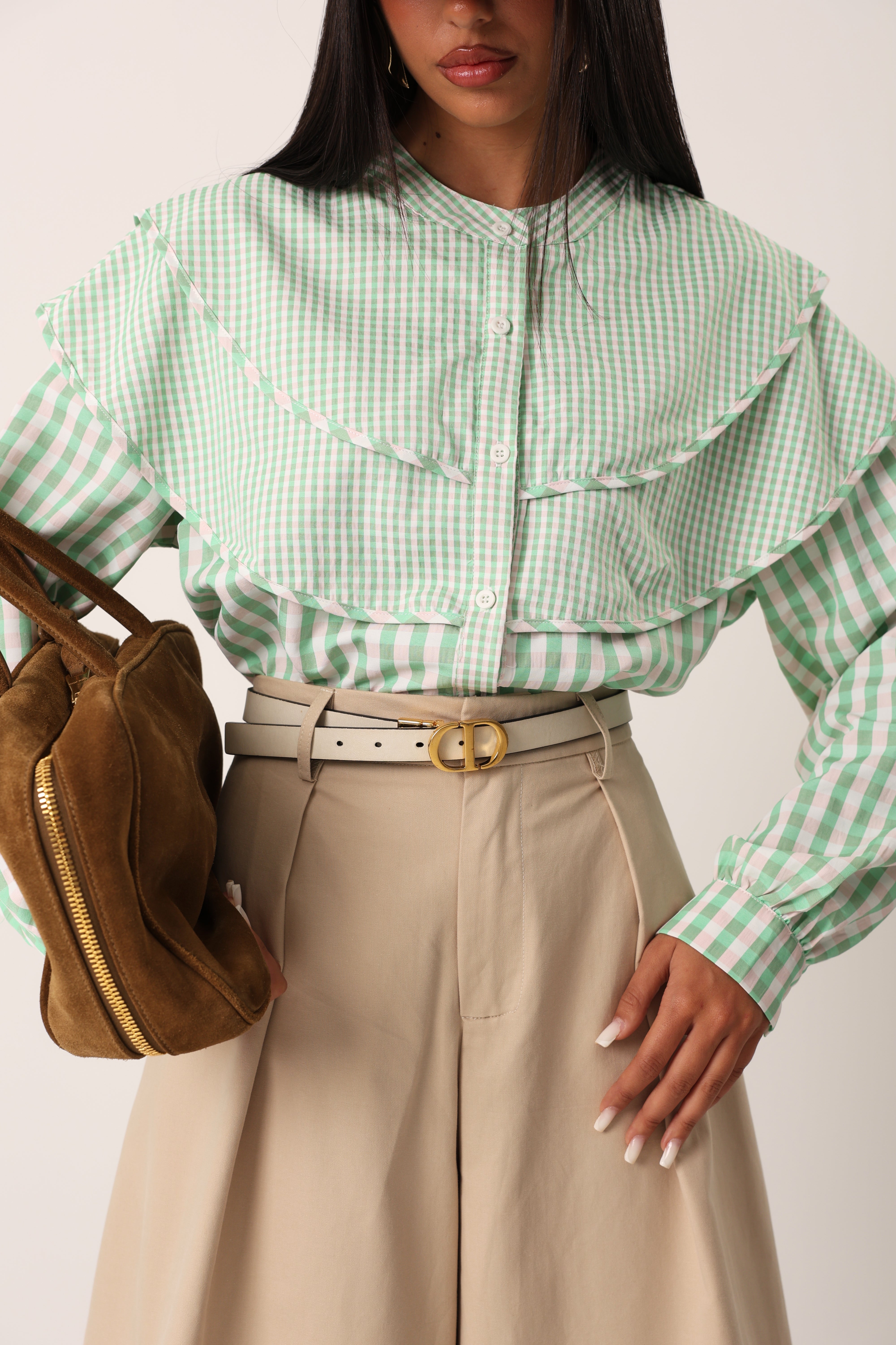CAMICIA HONEY VERDE/BIANCA