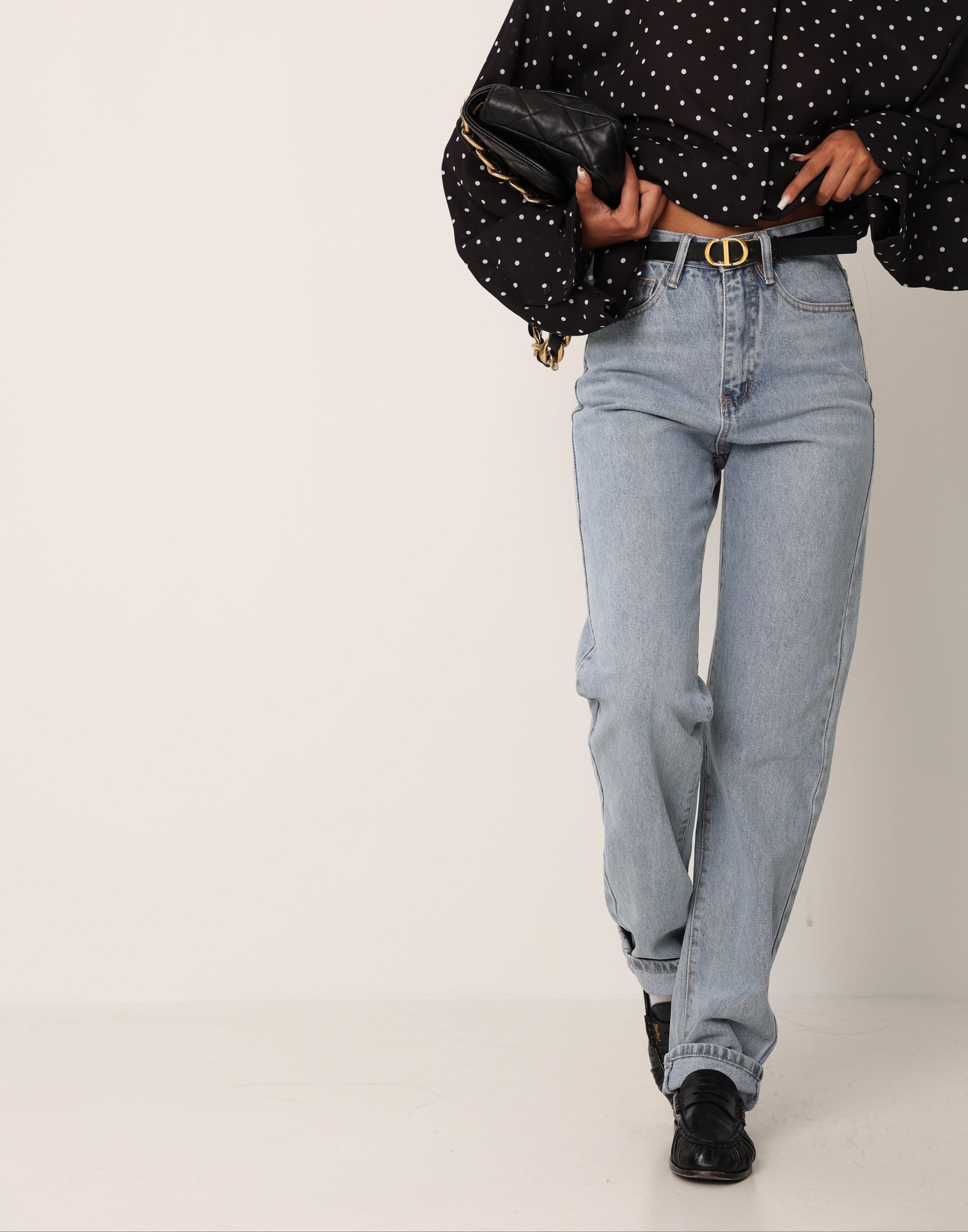 JEANS "PRONTI, PARTENZA,VIA" DENIM CHIARO