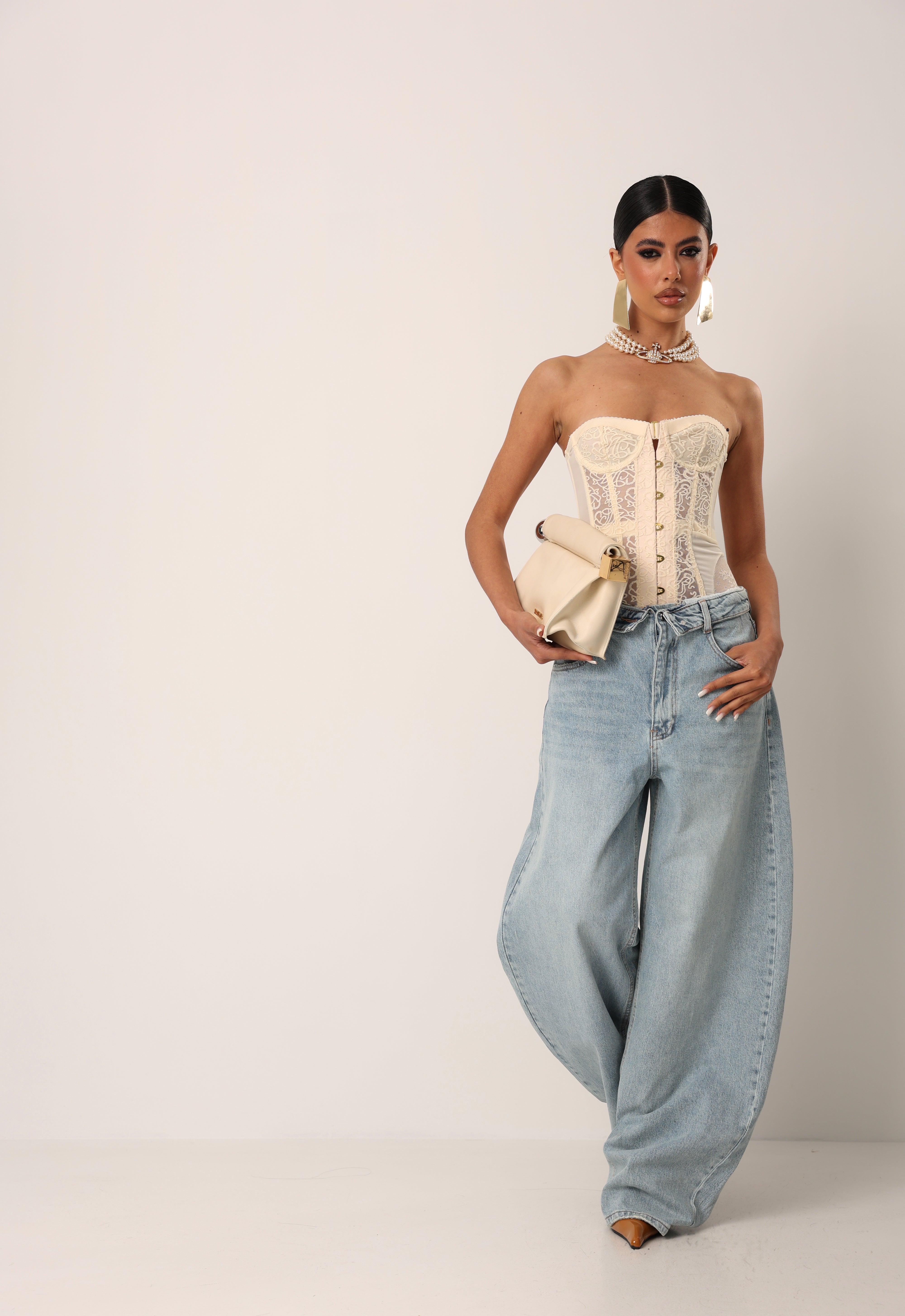 CORSETTO PIZZO MARLIN CREMA