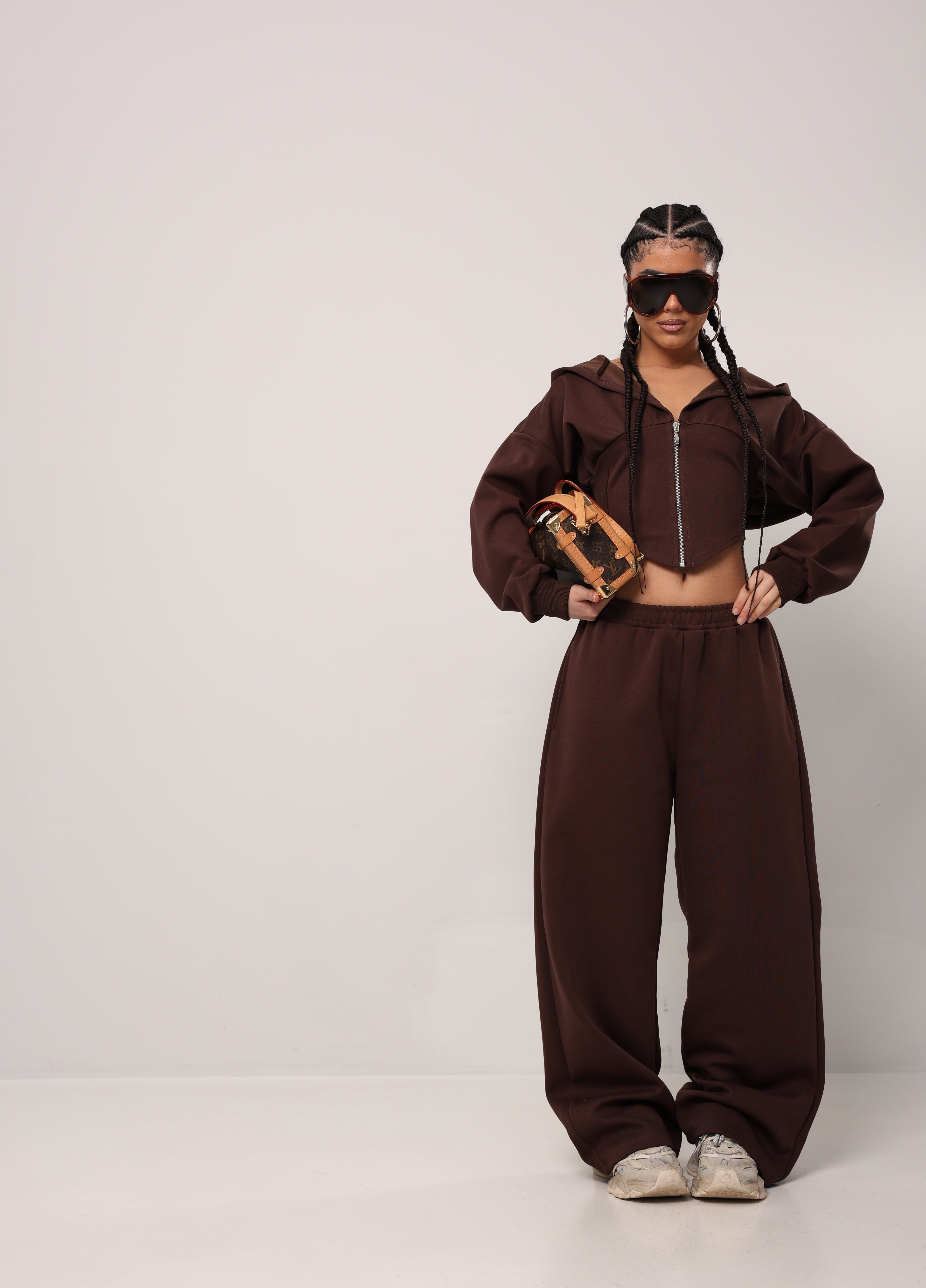 COORDINATO DI TUTA TILDE MARRONE DUE PEZZI