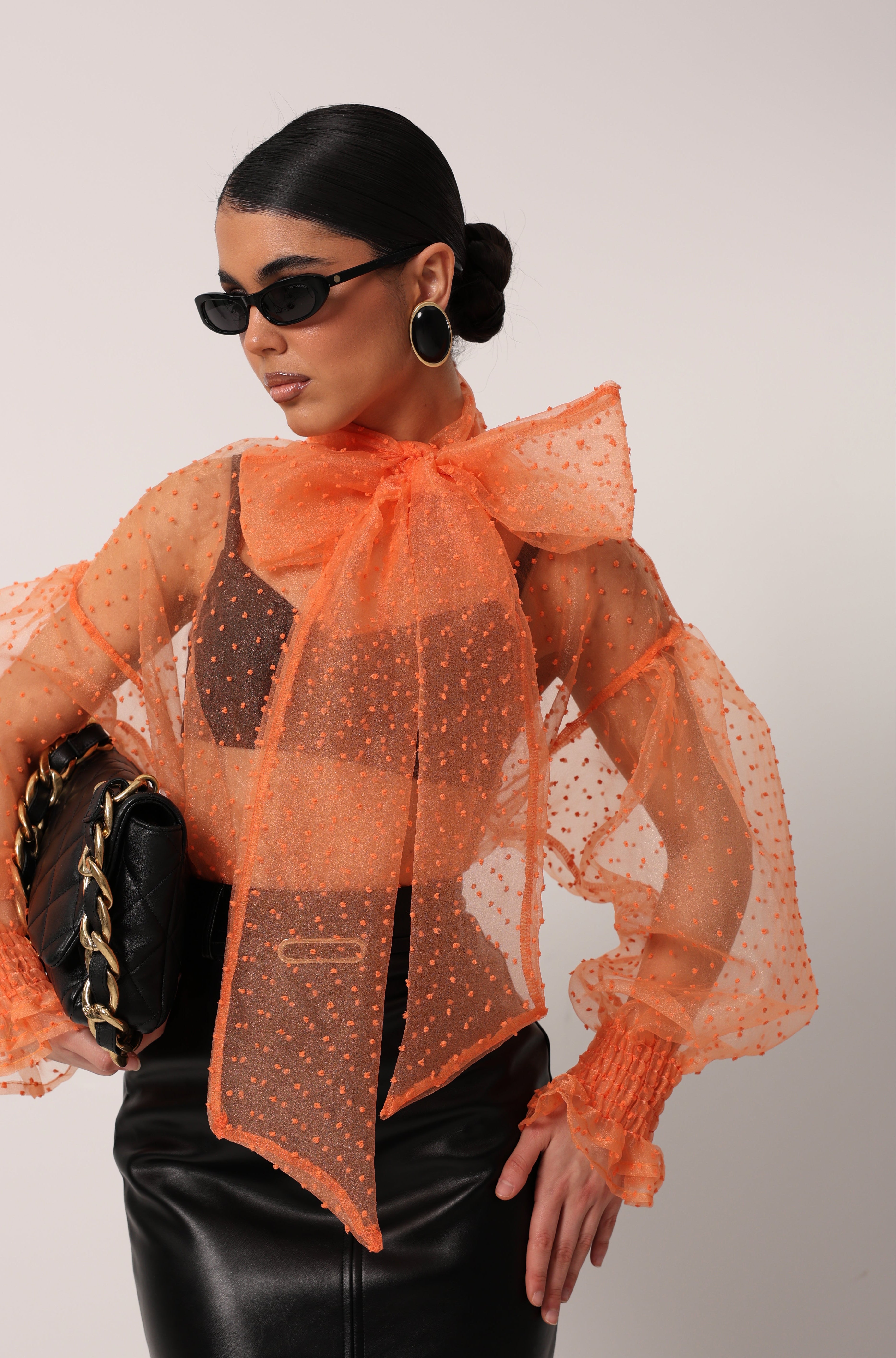 BLUSA ORGANZA RHEA ARANCIO BY LUMINA