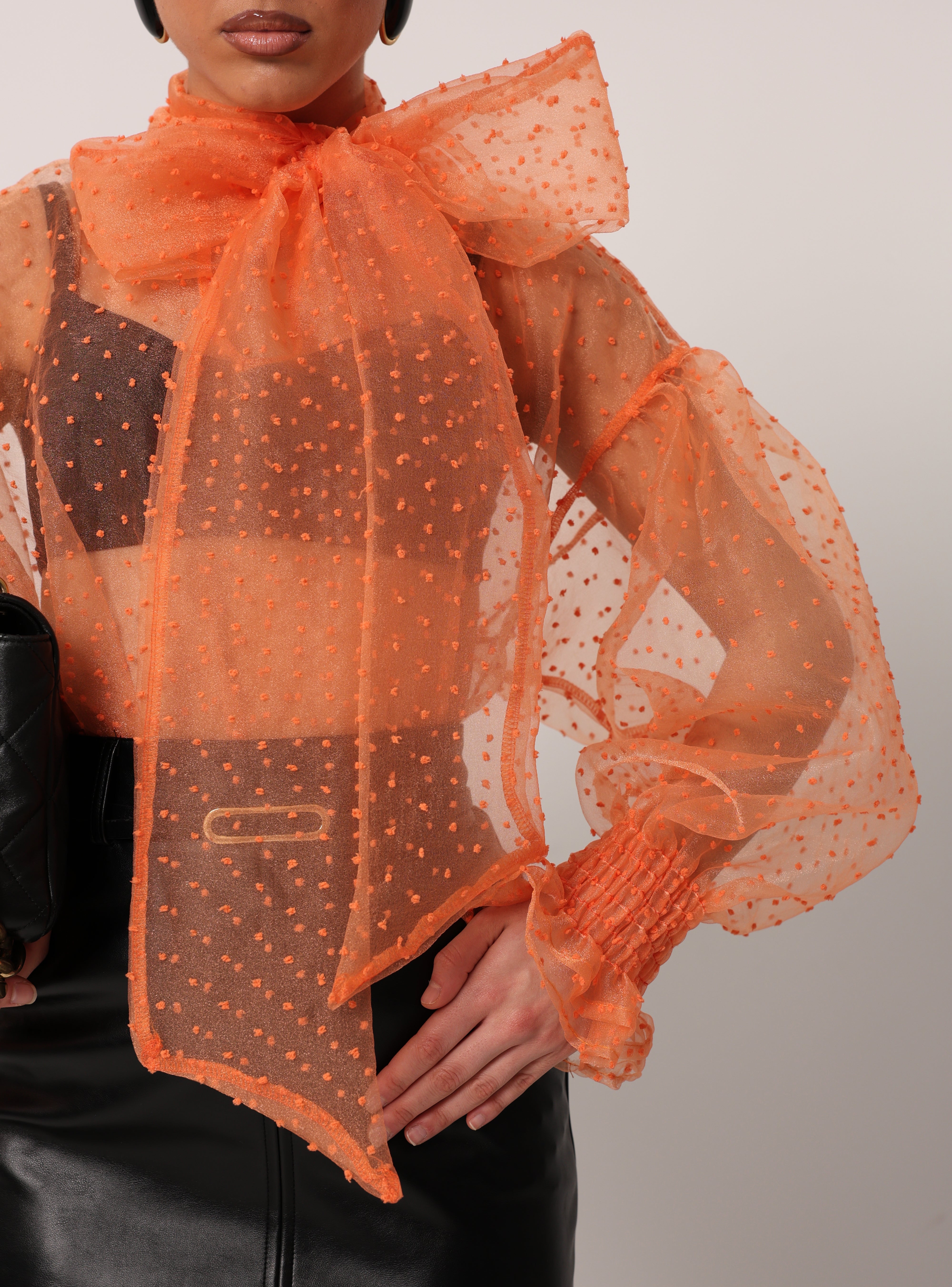 BLUSA ORGANZA RHEA ARANCIO BY LUMINA