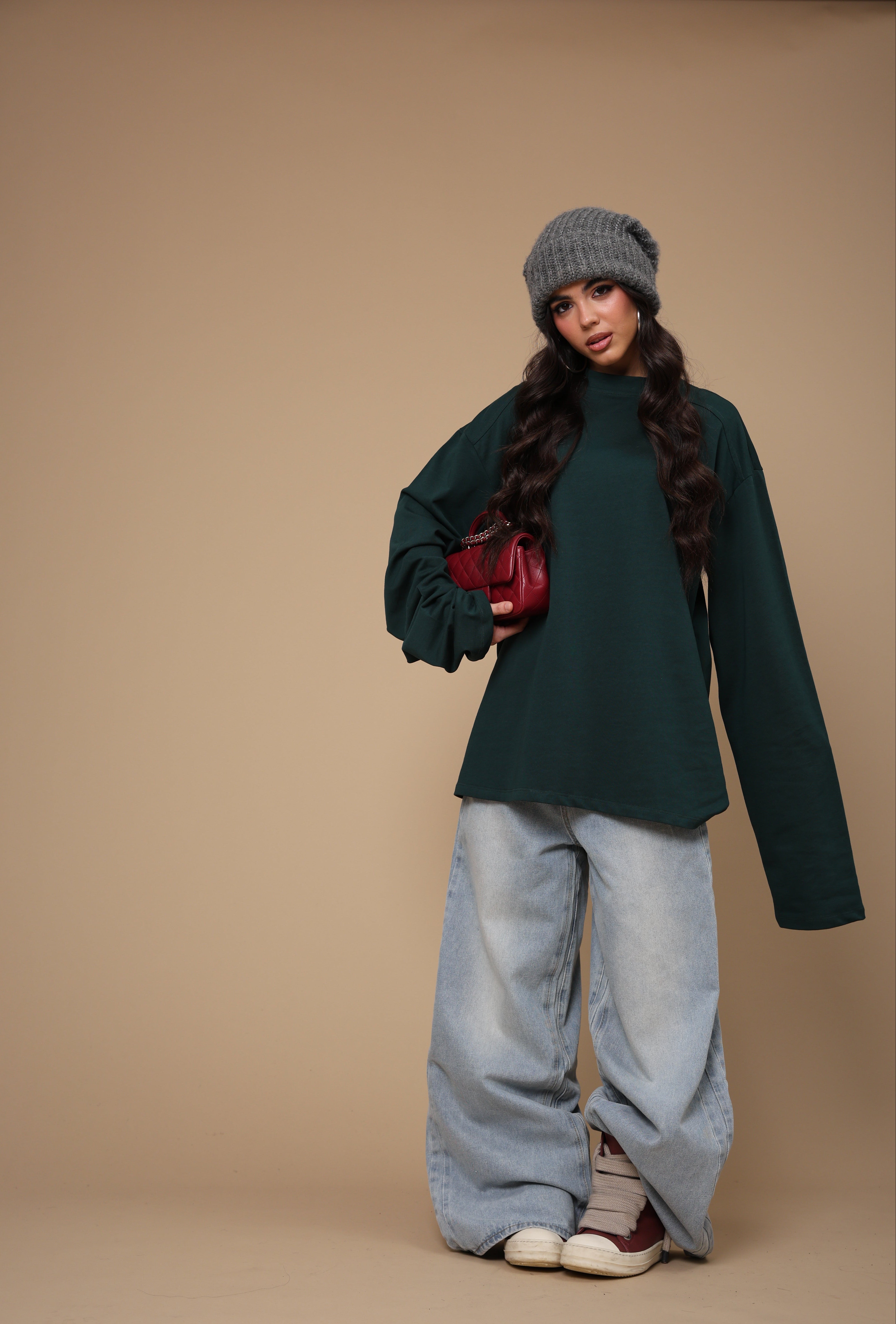 MAGLIA MANICHE LUNGHE SATURN VERDE BY MARZIA MANGO