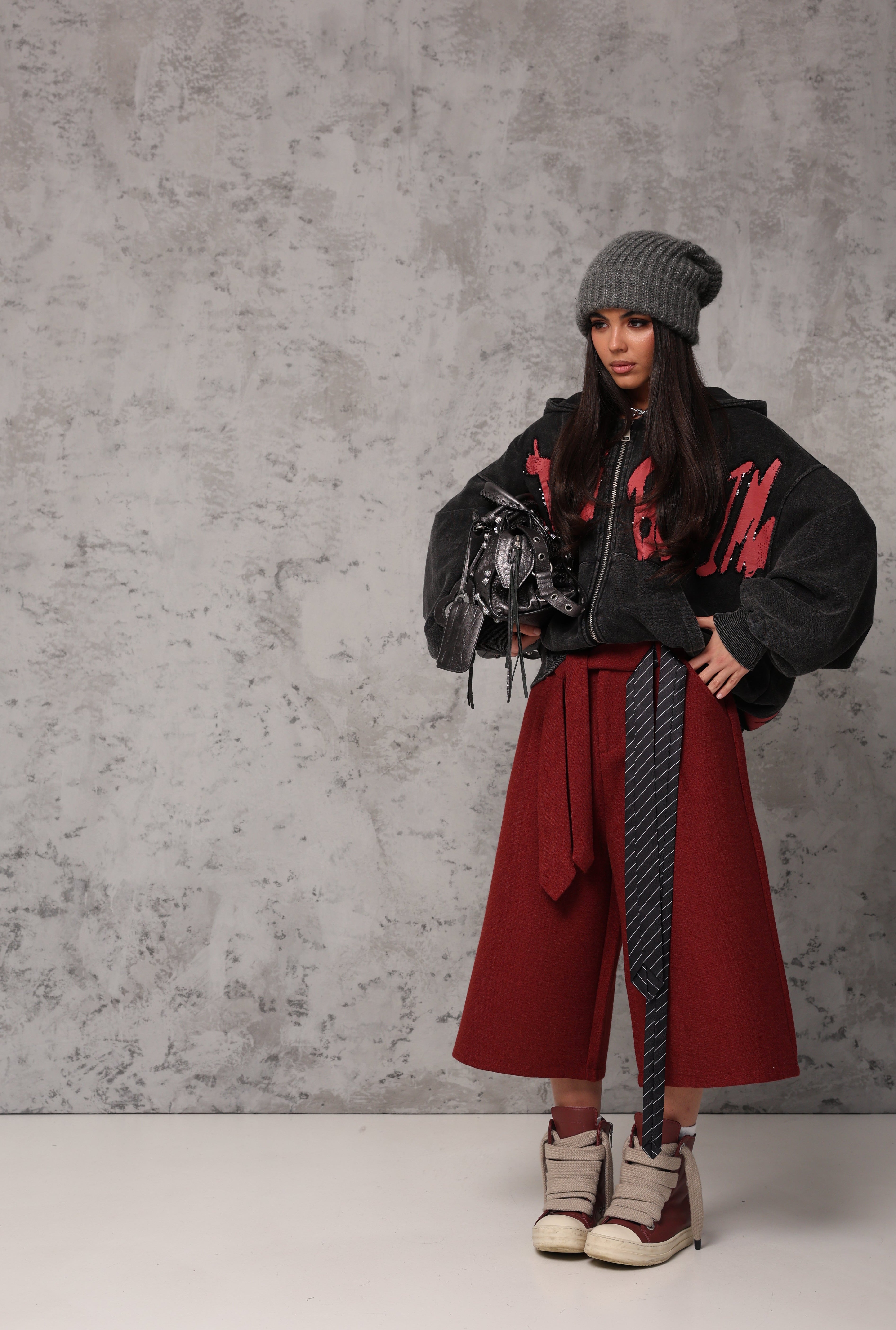 BERMUDA PANNO MADDALENA TERRACOTTA + CINTURA E CRAVATTA