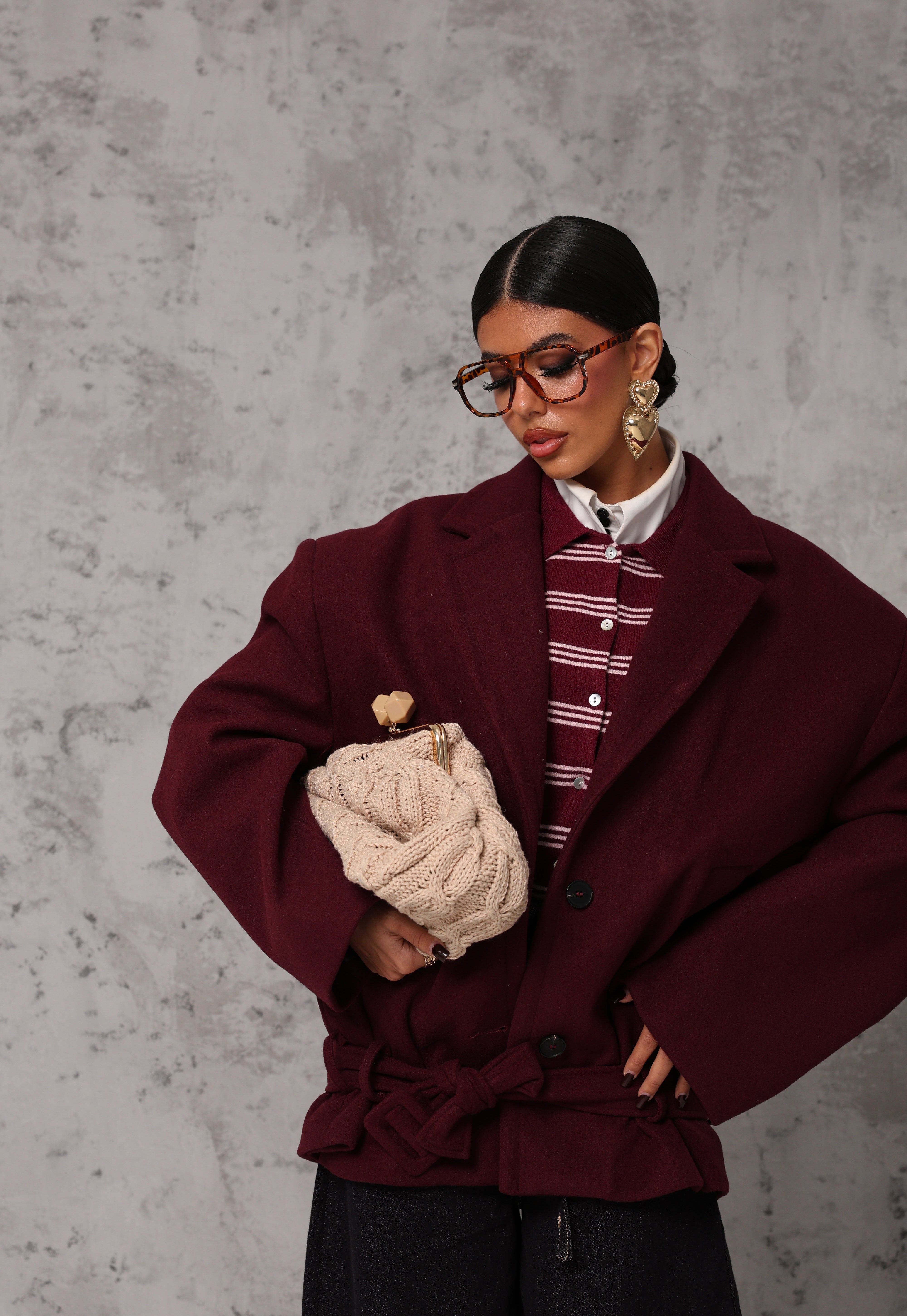 CAPPOTTO PANNO OSAKA BORDEAUX BY LUMINA