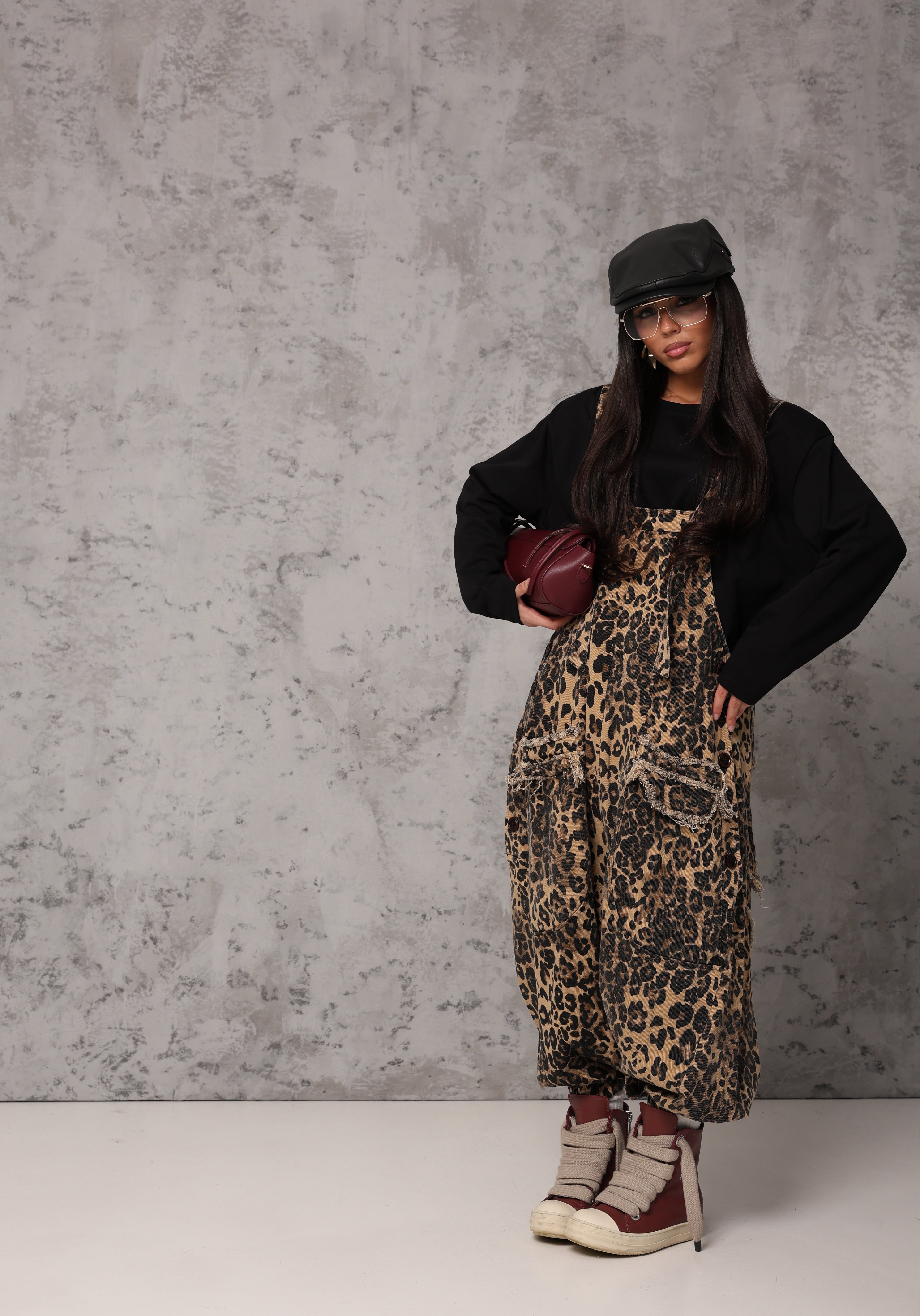 SALOPETTE BALLOON ALICIA LEOPARDATA