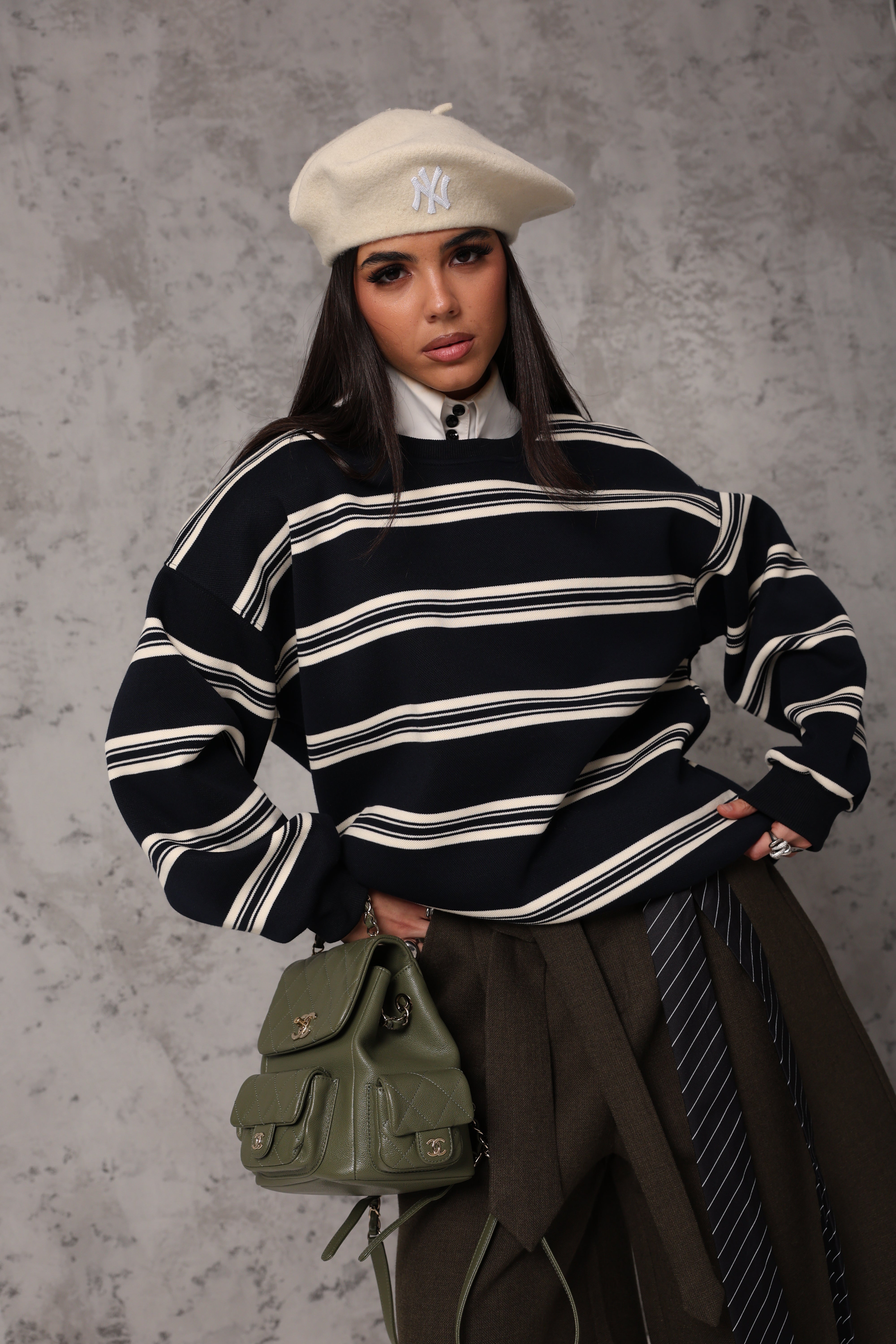 FELPA RIGHE VALKY BLU/BIANCO