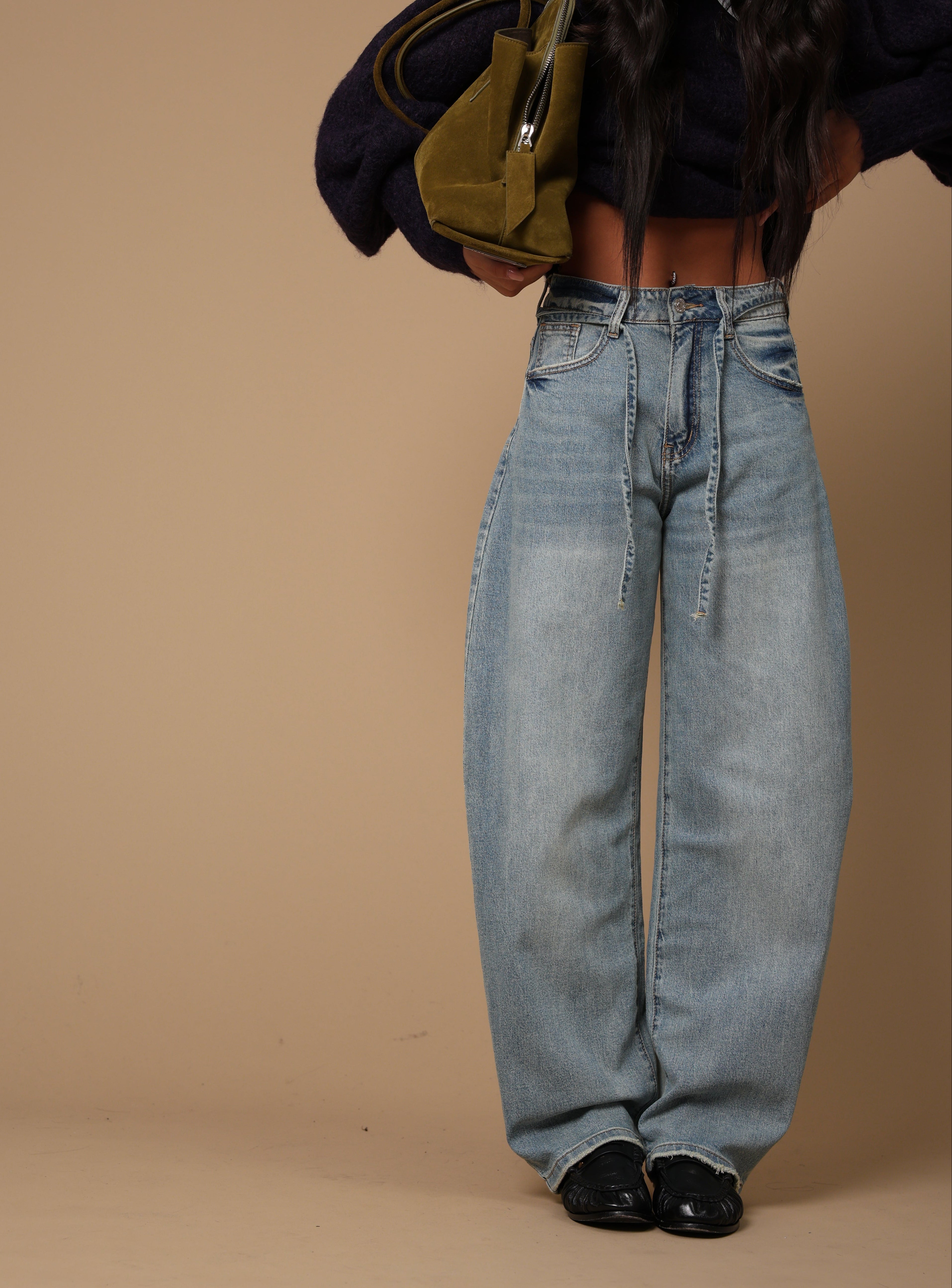 JEANS BERTHA DENIM CHIARO + CINTURA