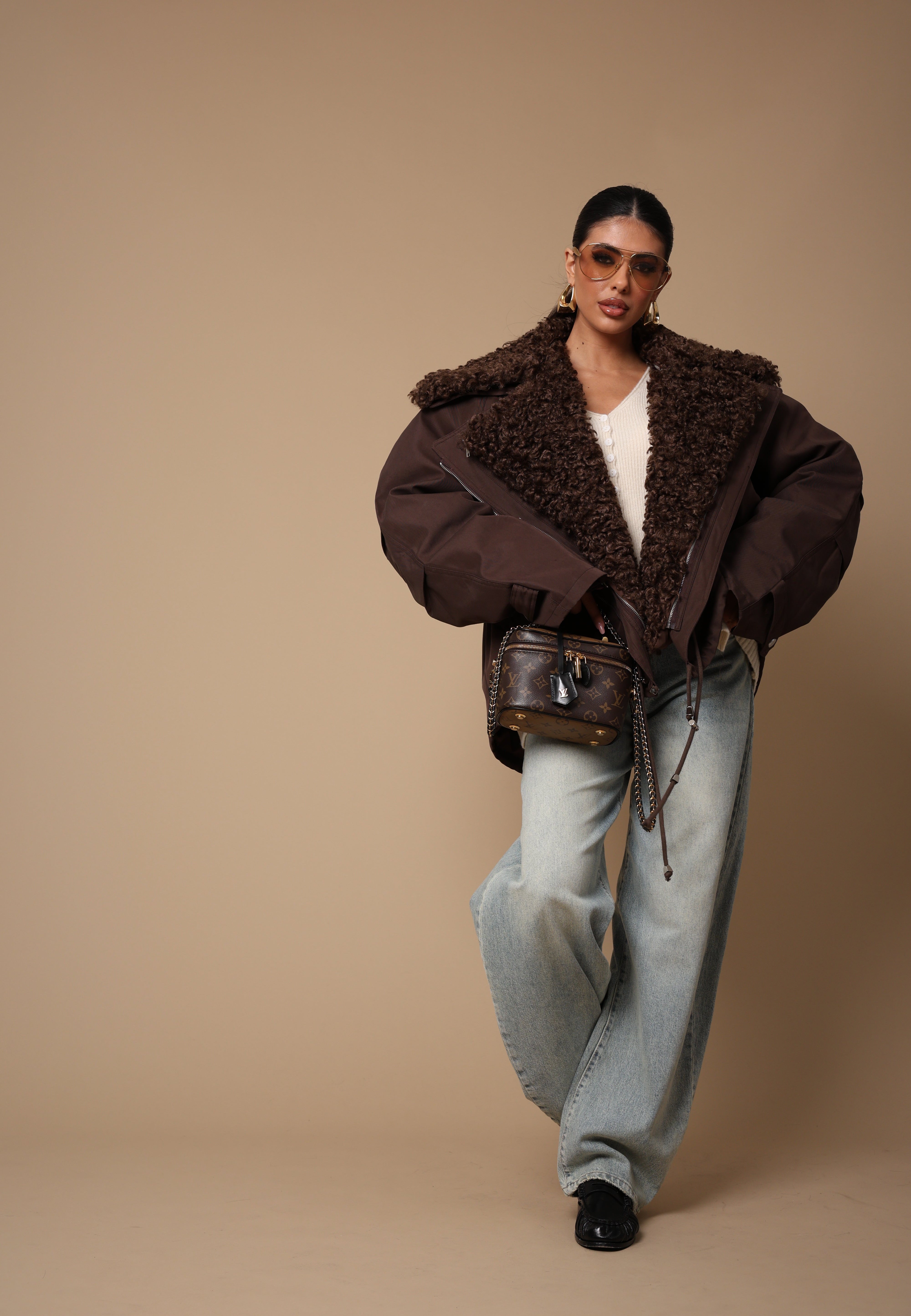 GIUBBINO + ECOPELLICCIA HILDA MARRONE