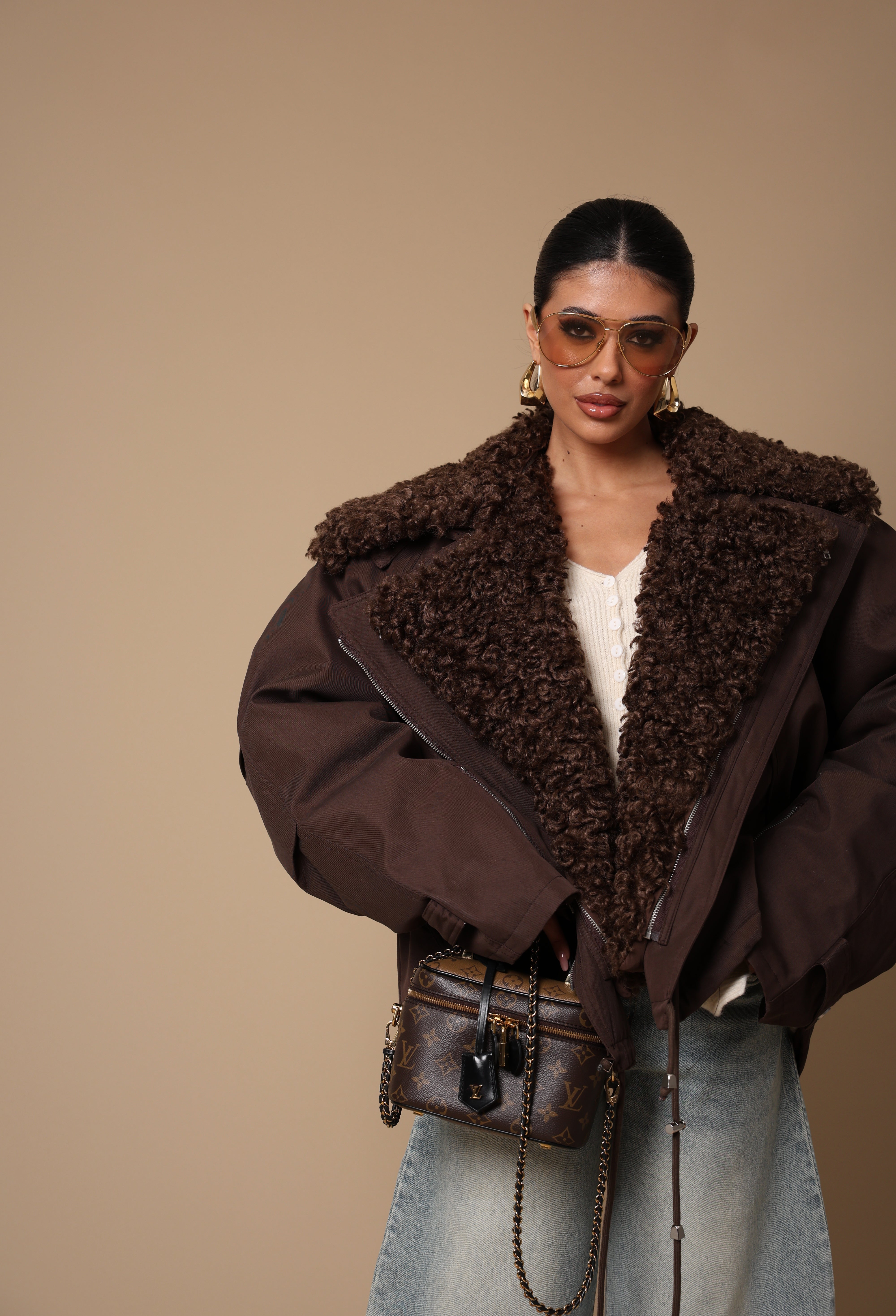 GIUBBINO + ECOPELLICCIA HILDA MARRONE