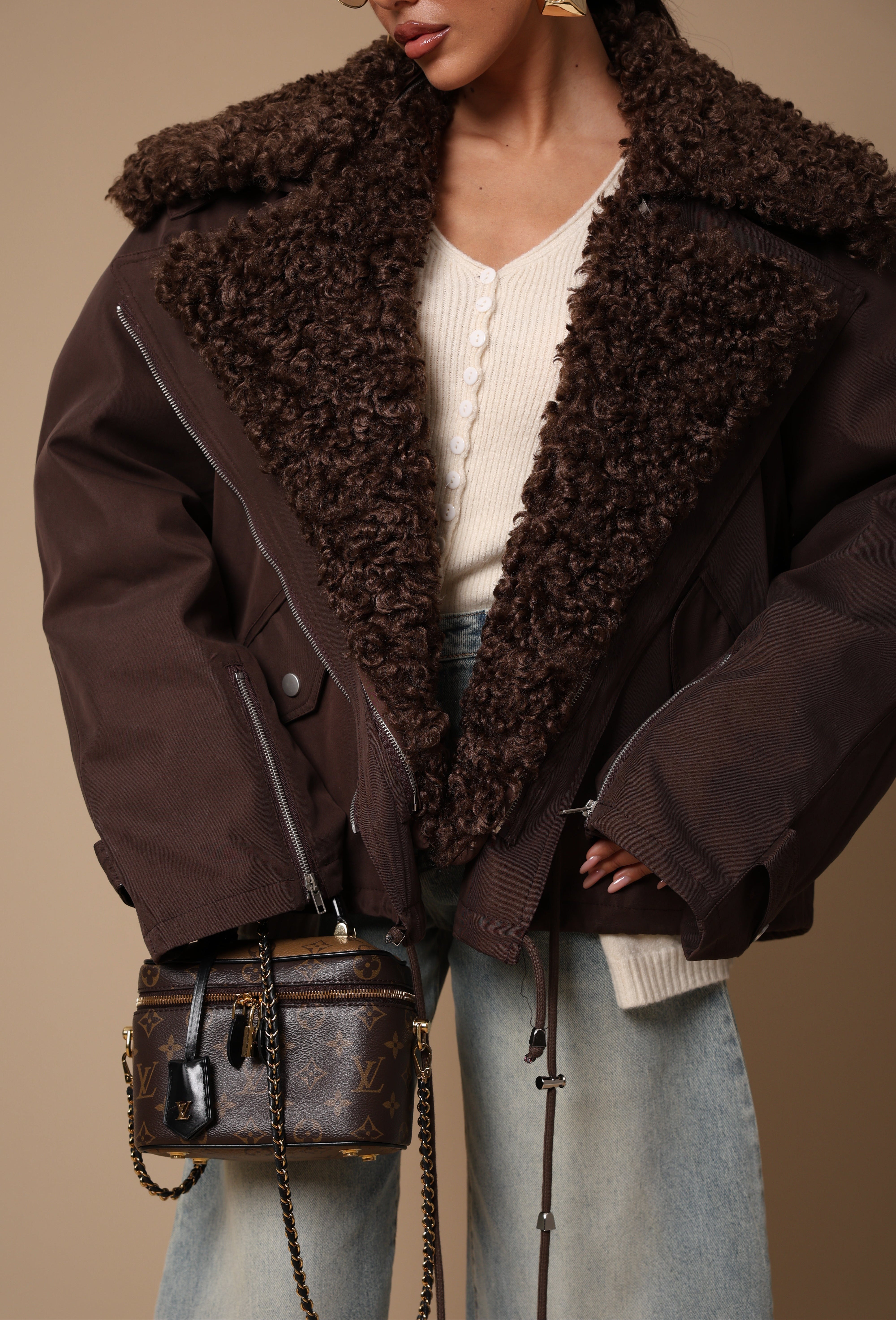 GIUBBINO + ECOPELLICCIA HILDA MARRONE