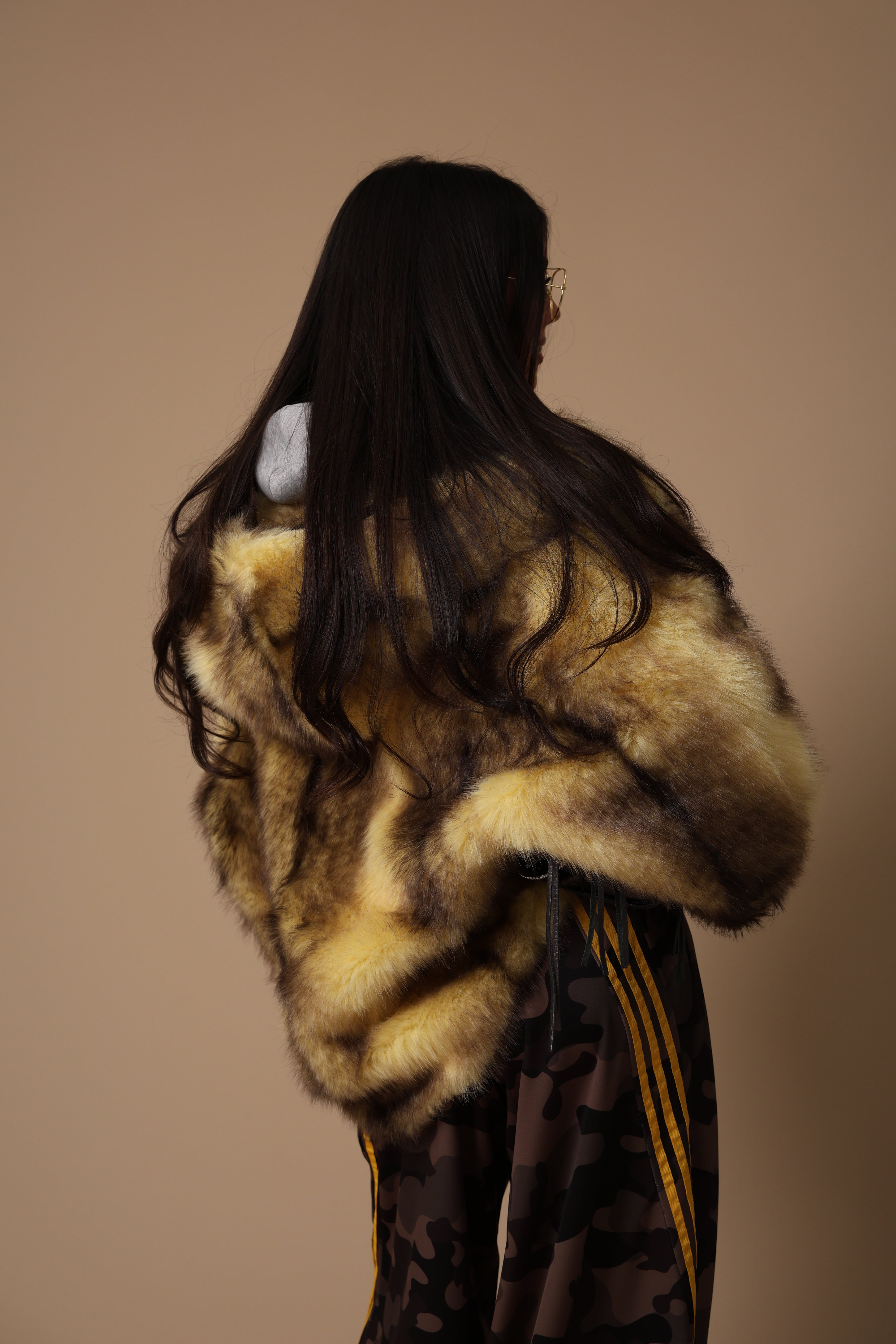 ECOPELLICCIA CAPPUCCIO AMAREA GIALLA/MARRONE