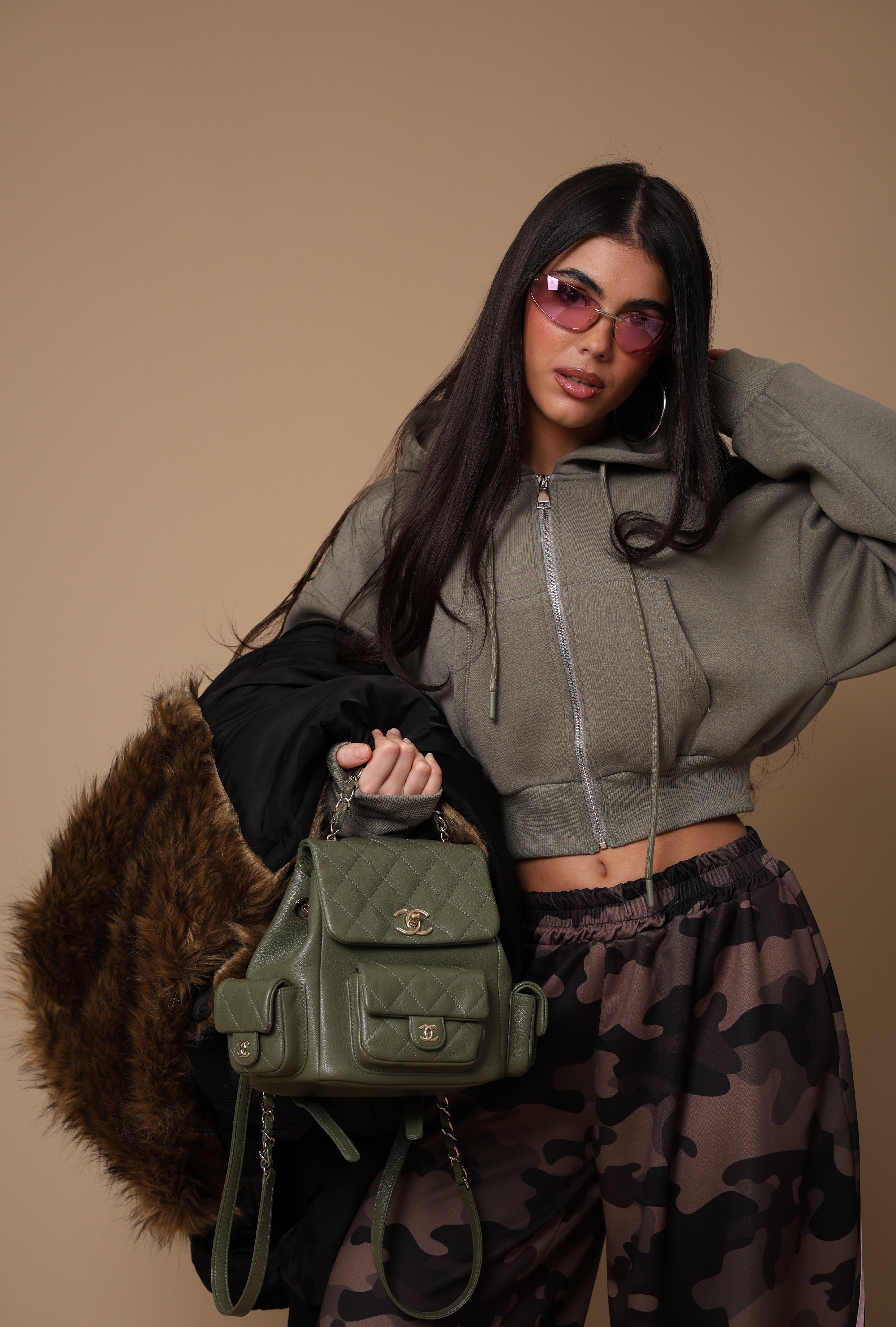 FELPINA CAPPUCCIO NELLY VERDE