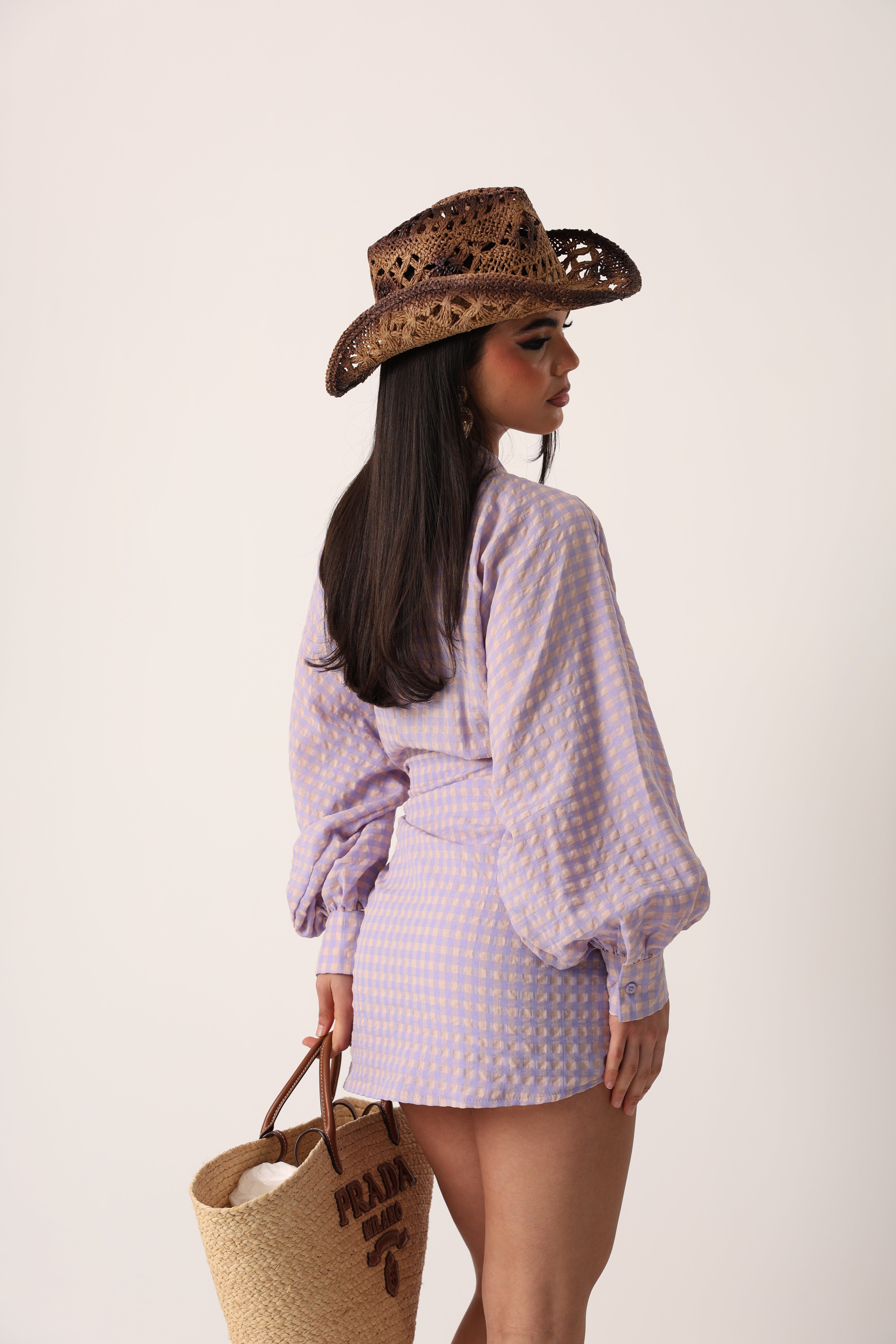VESTITO QUADRETTI AURELIA LILLA/CIPRIA