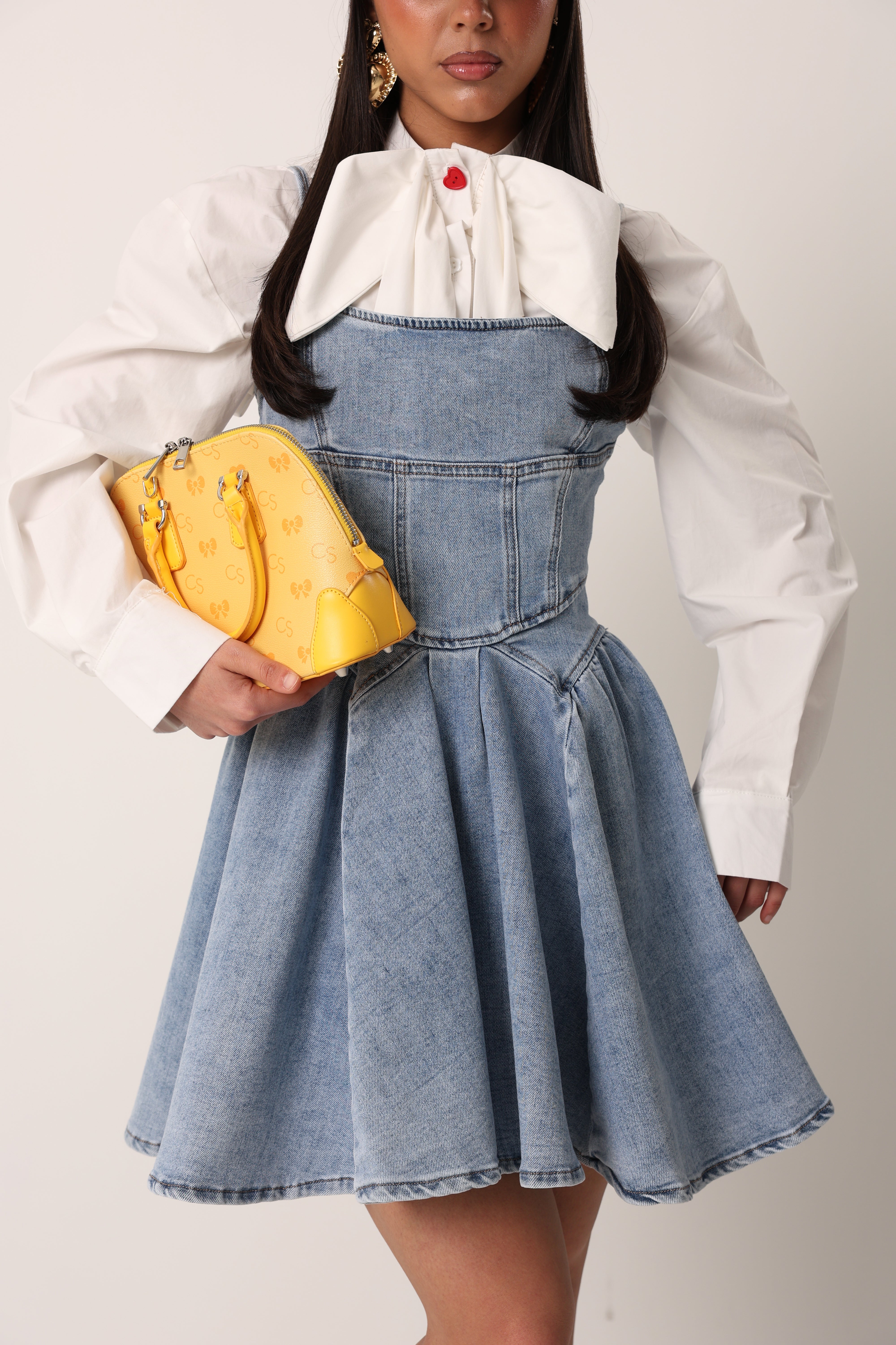 VESTITO SVASATO SILVANA DENIM CHIARO