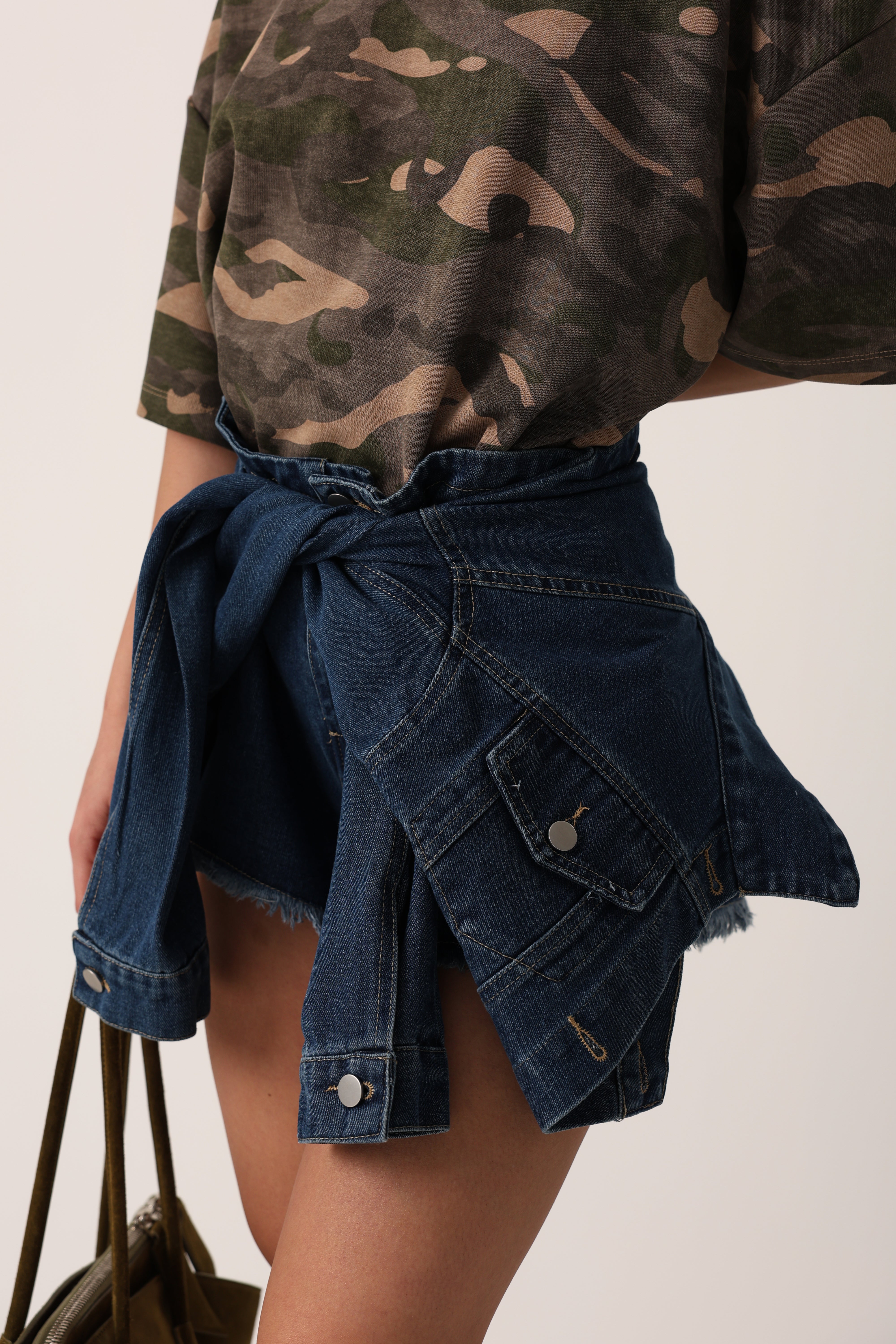 SHORTS SFRANGIATO GANG DENIM SCURO