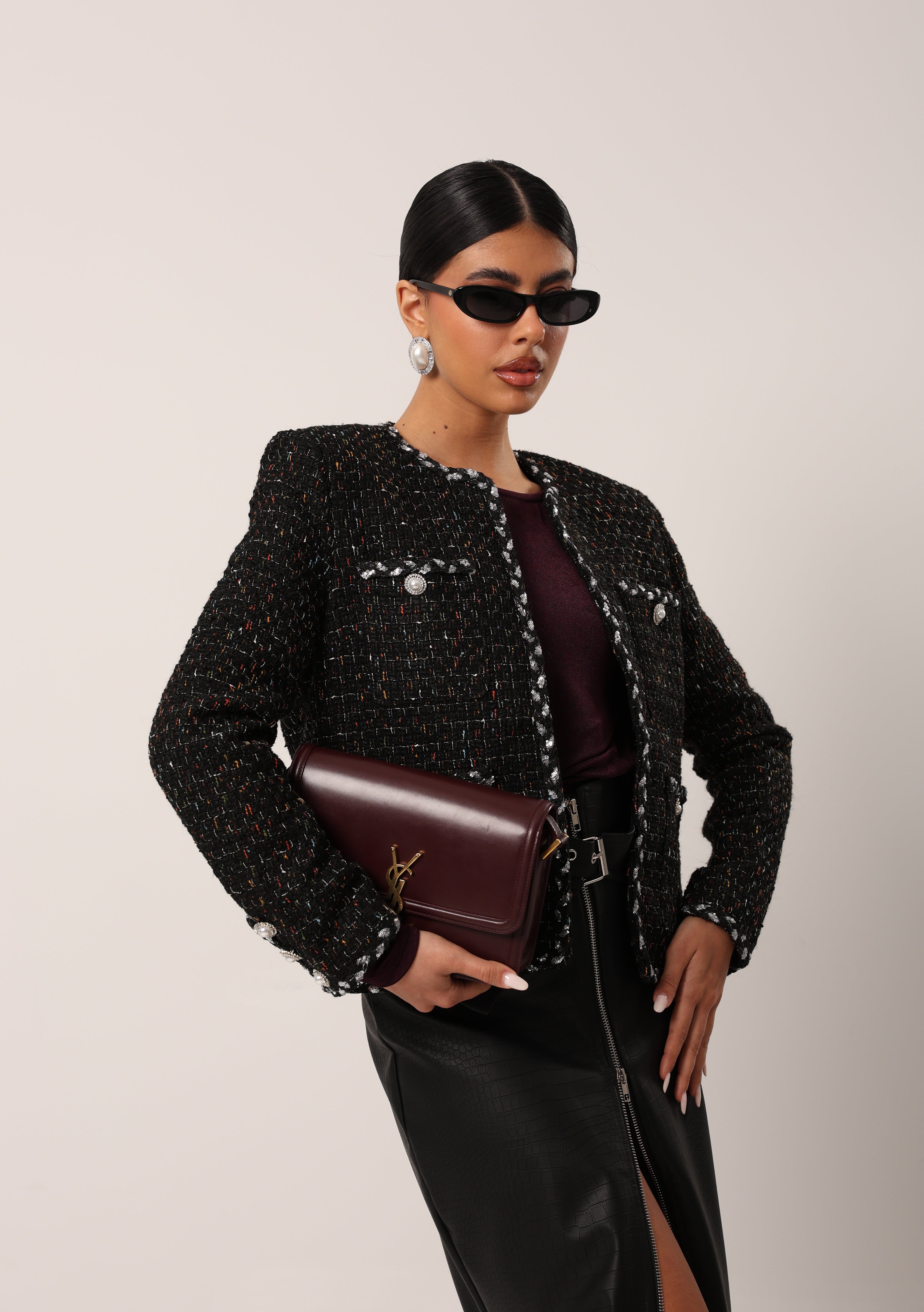 GIACCHINO TWEED MAGGY NERO