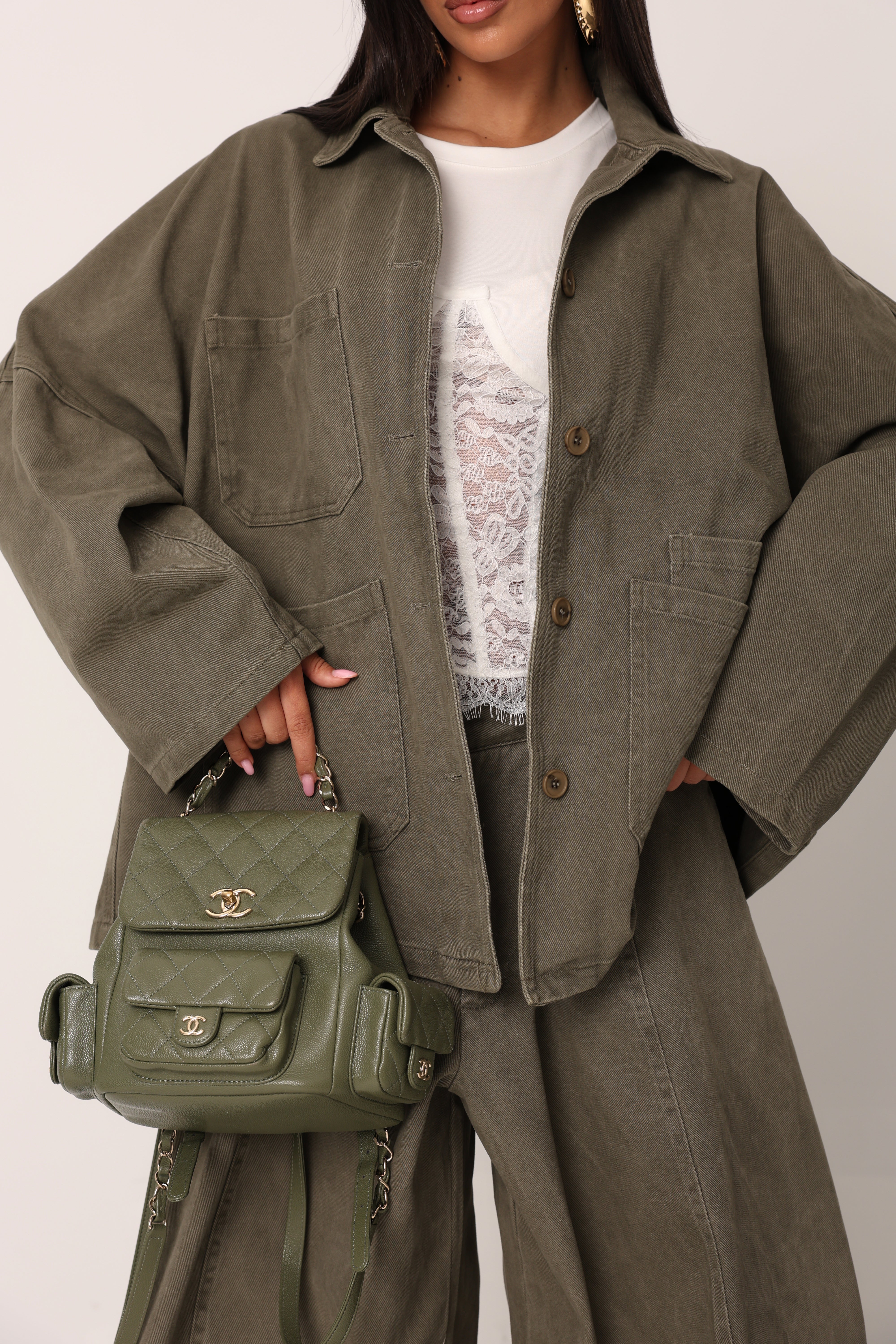 CAMICIA TASCHE MELISSE VERDE MILITARE