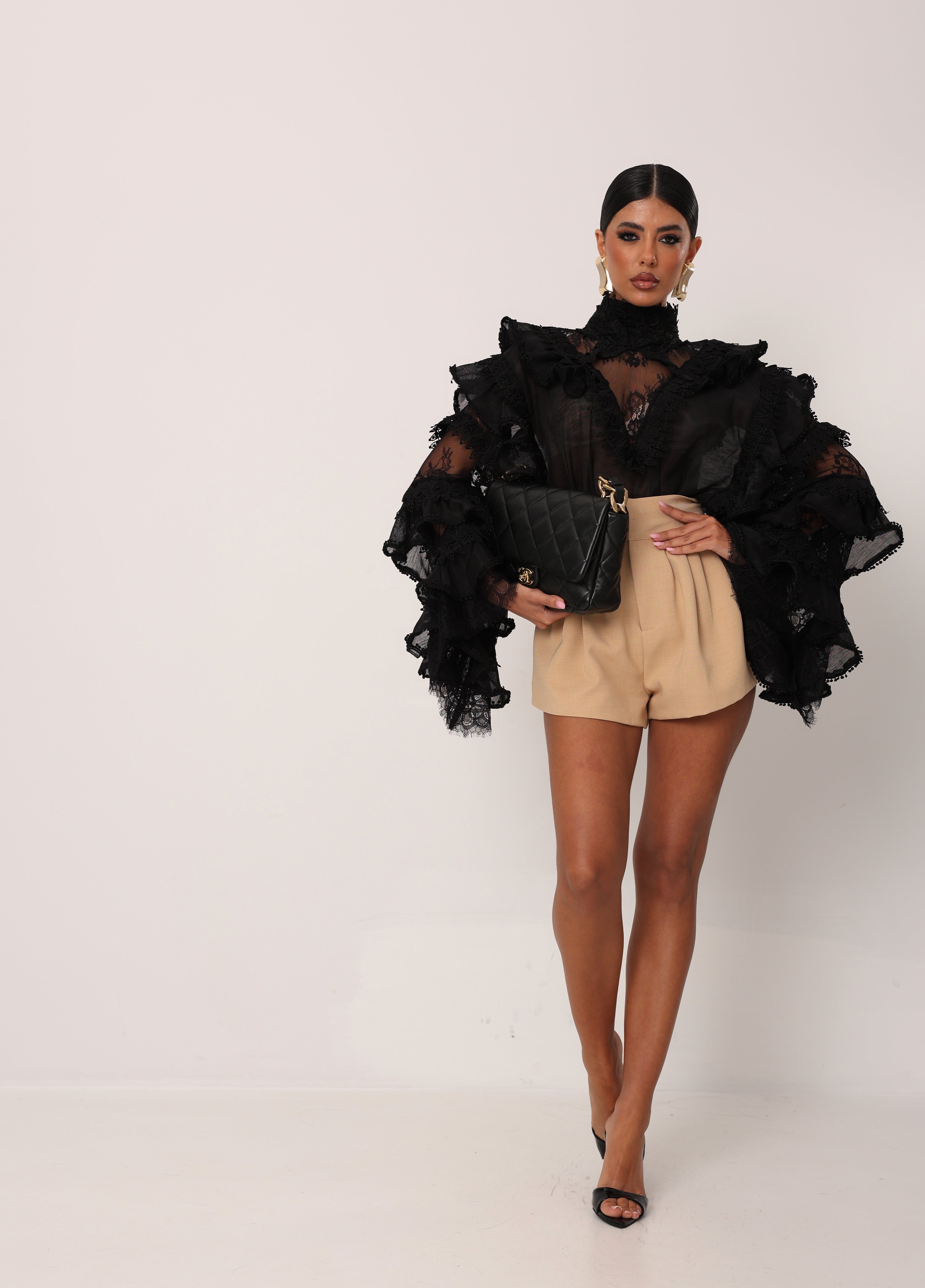 SHORTS PINCES INES CAMEL