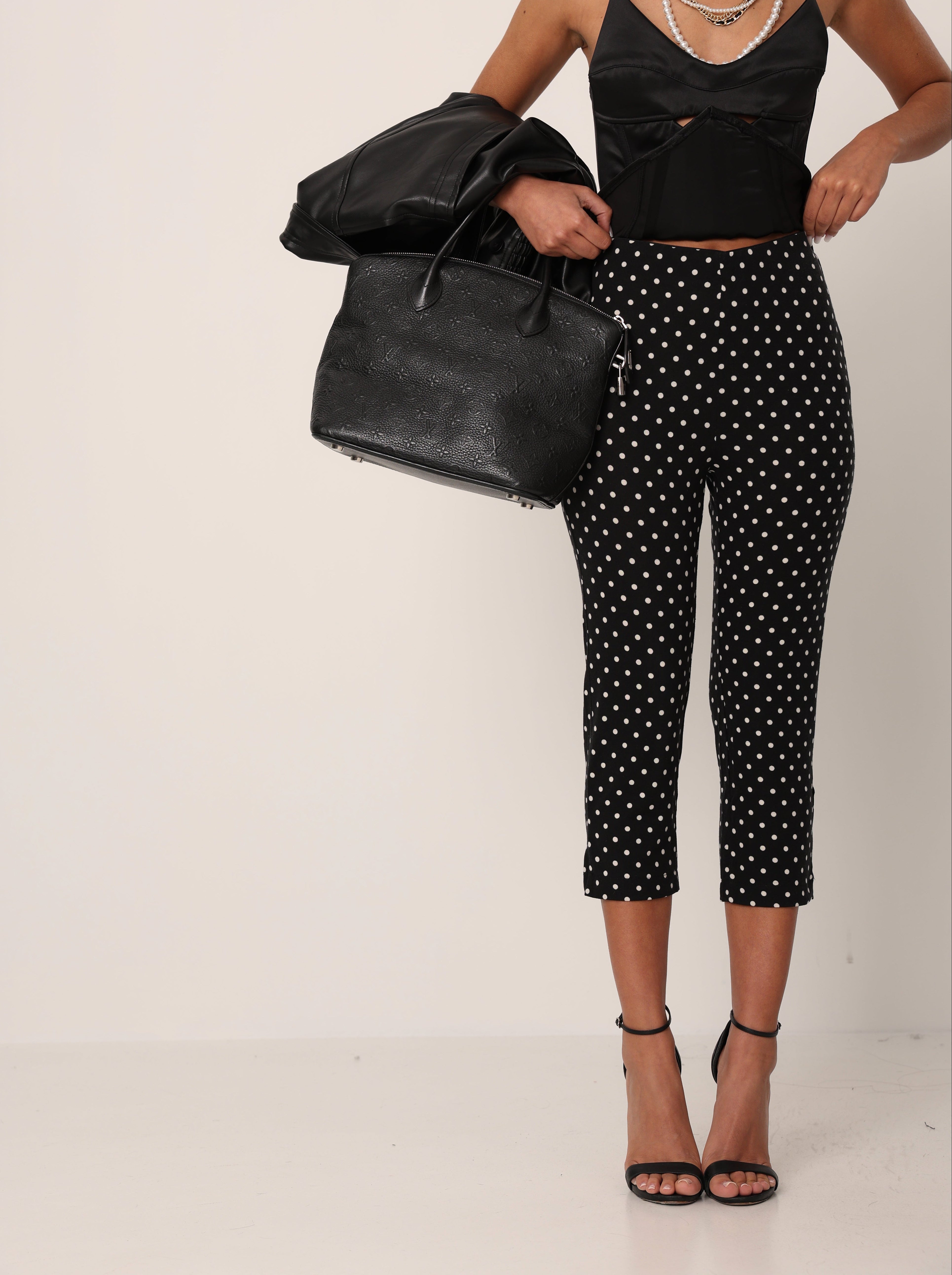 PANTALONI CAPRI POIS FELIPA NERI